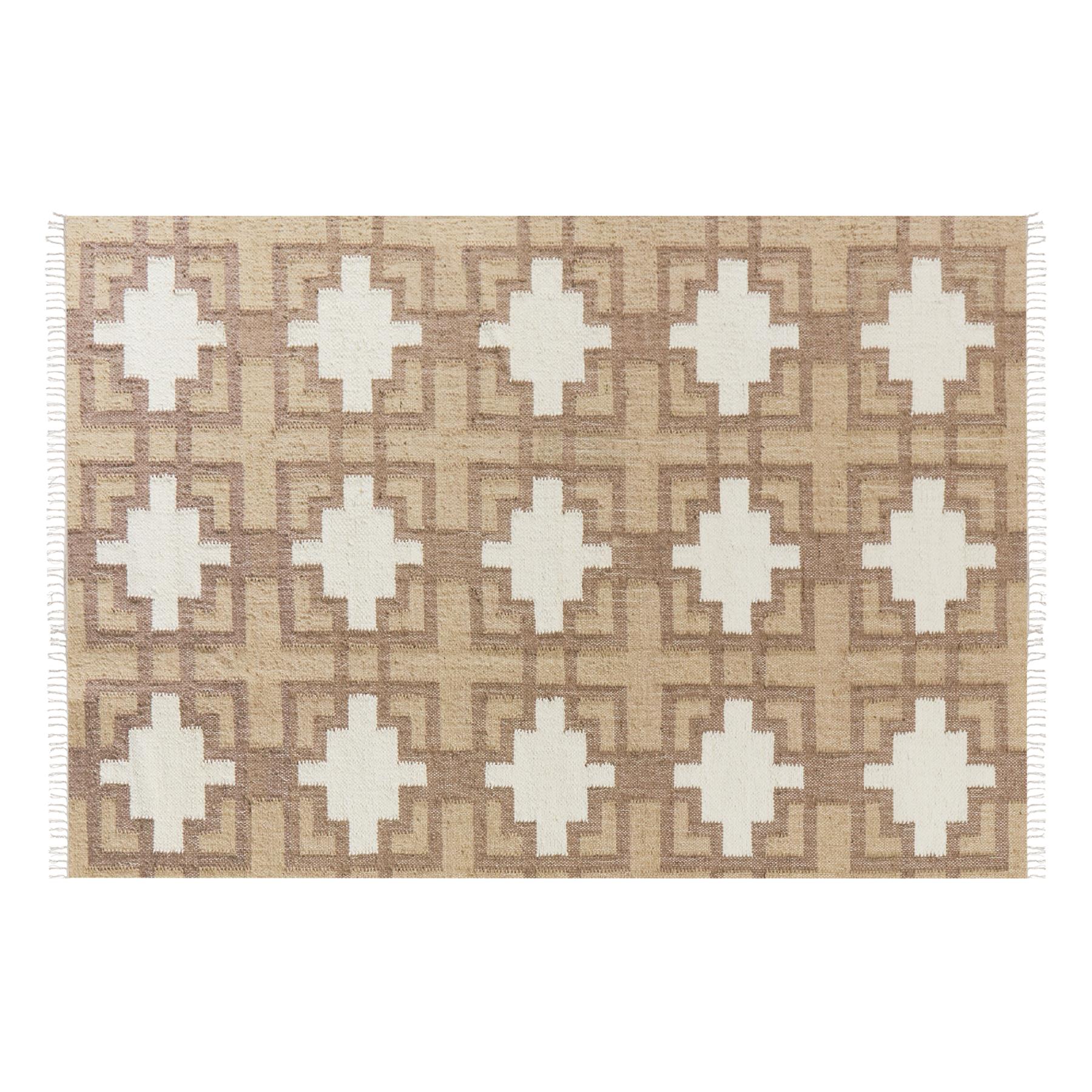 Beliani-KONURTAY-Laagpolig vloerkleed-Beige-160 x 230 cm-Jute