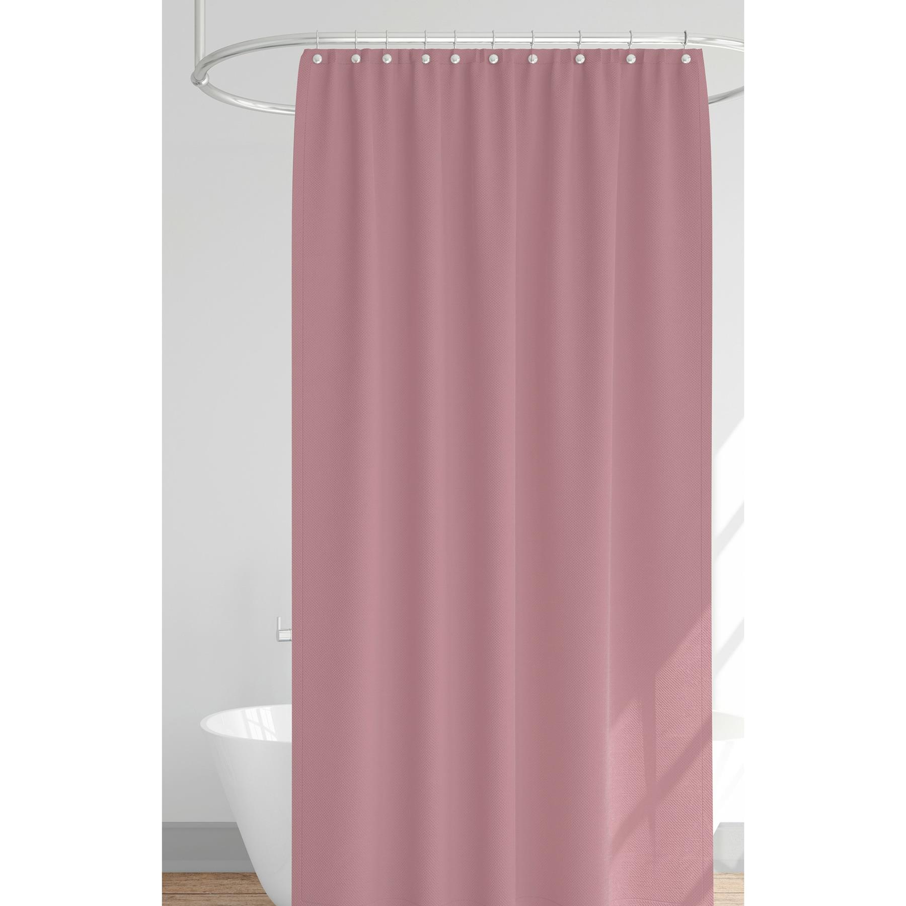 Urban Living Douchegordijn met ringen - oud roze - 180 x 200 cm