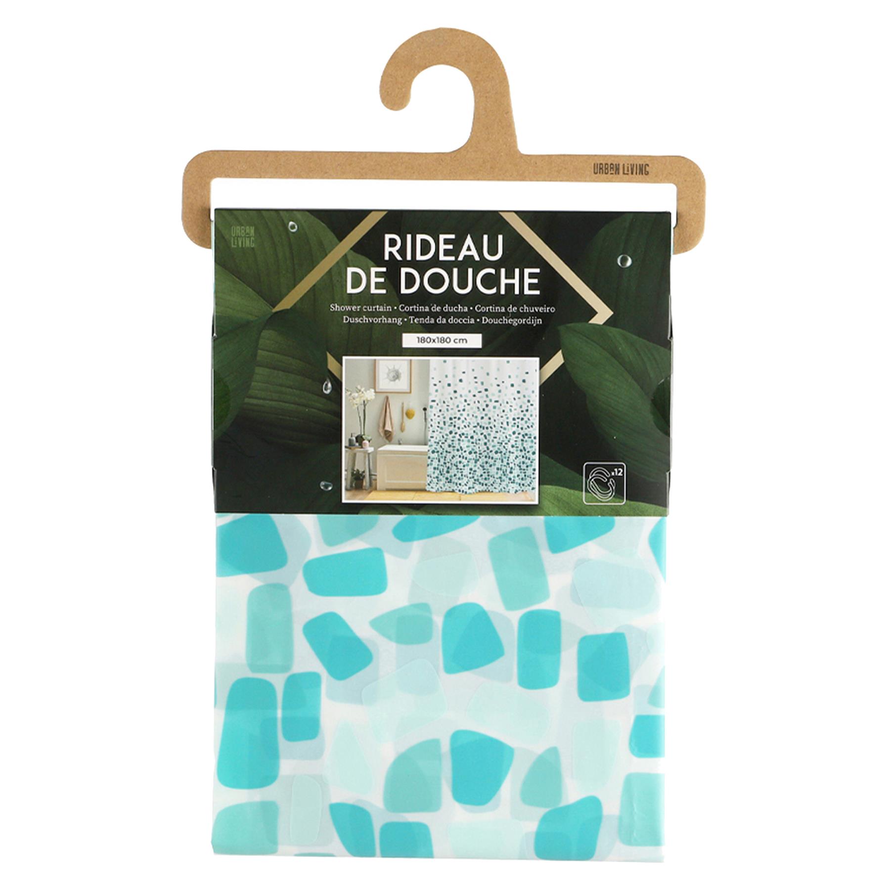 Urban Living Douchegordijn met ringen witmulti kleuren PVC 180