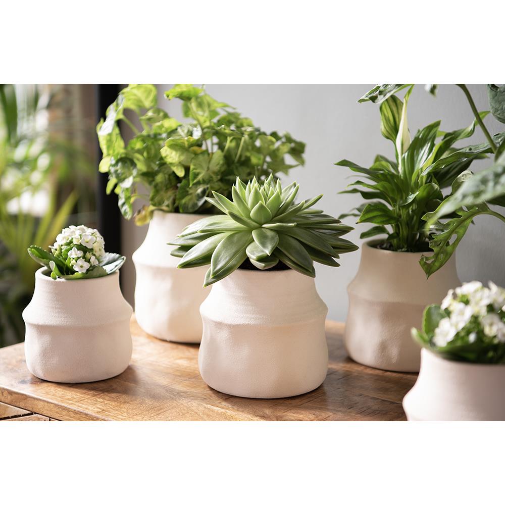 Clayre & Eef Bloempot  Ø 15x13 cm Beige Keramiek Bloempot binnen