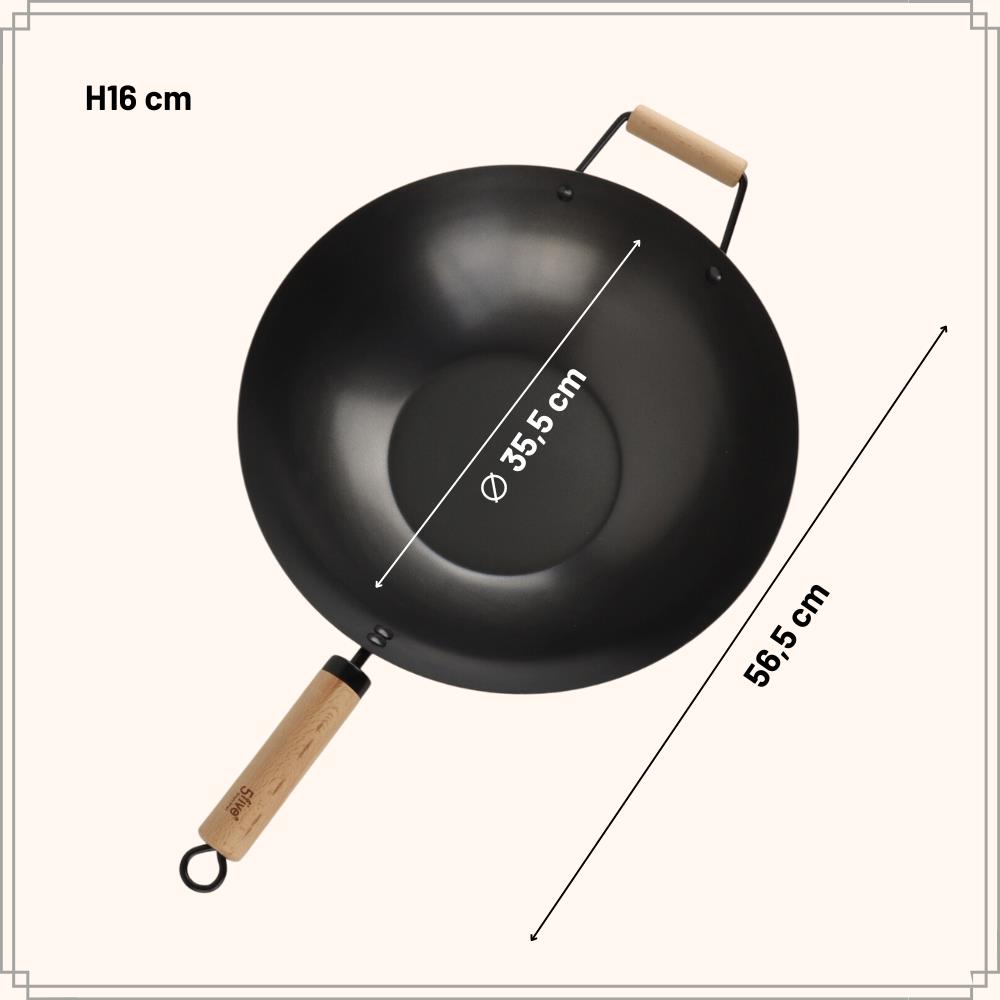 OTIX Wokpan met Houten Handvat 35.5cm