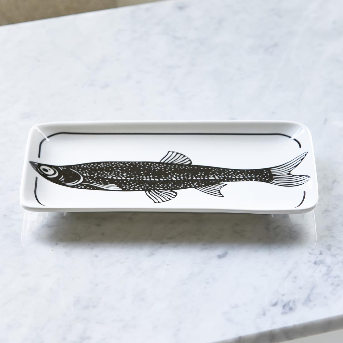 Riviera Maison serveerschaal Blauw|wit - Long Island fish - Porselein