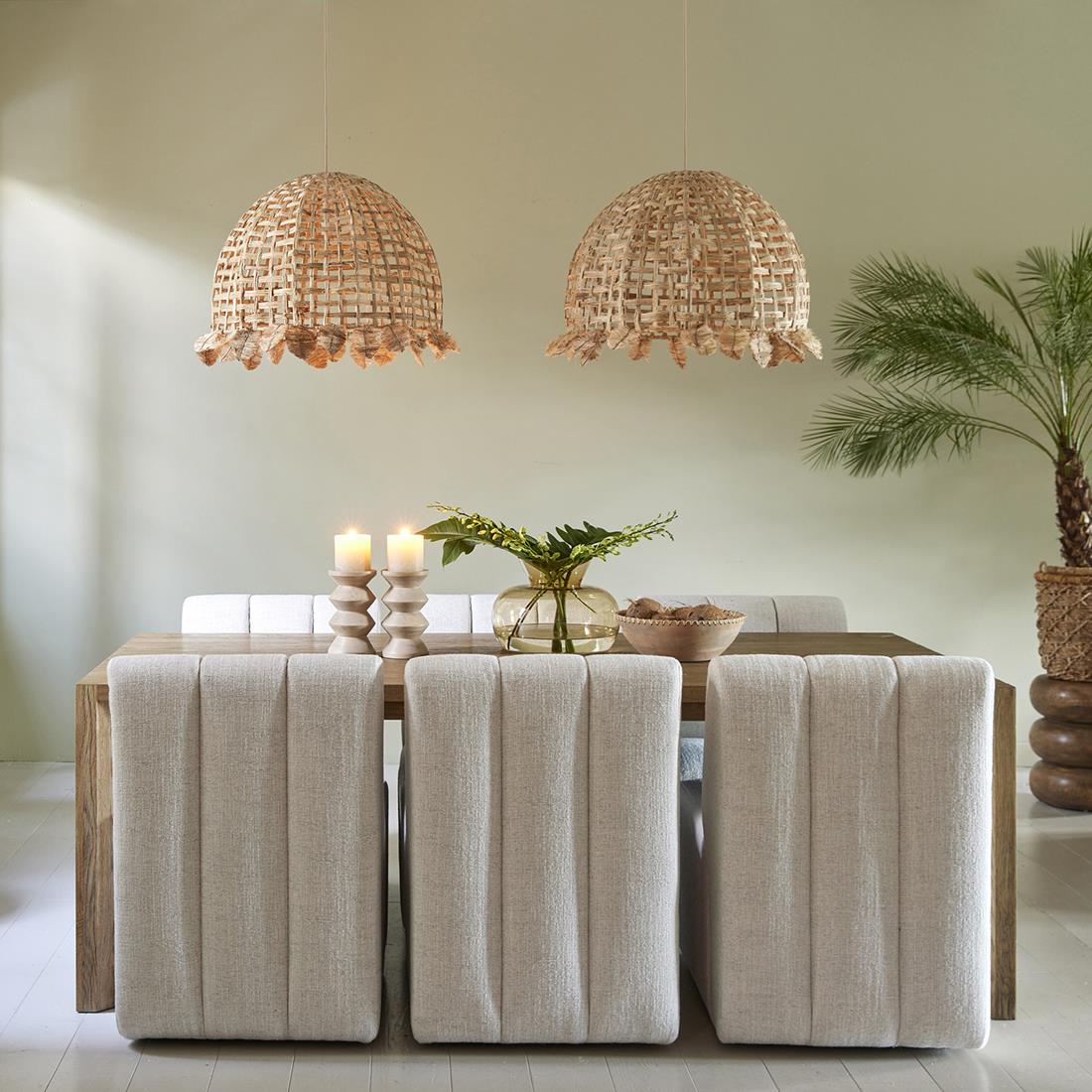 Riviera Maison Hanglamp Naturel - Marisol - Bananenblad (ØxH) 60x40