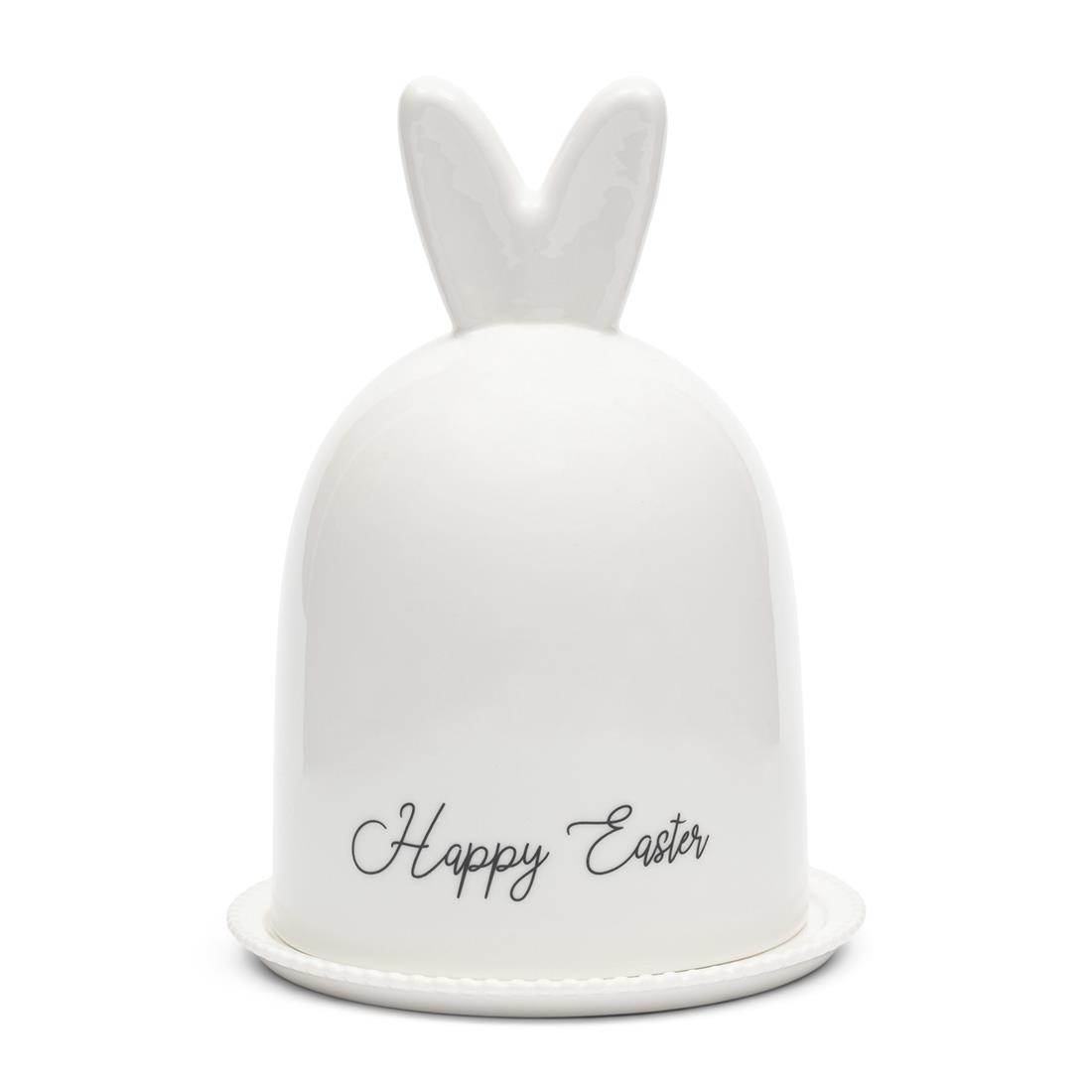 Riviera Maison Botervloot met deksel Wit - Happy Easter - Porselein