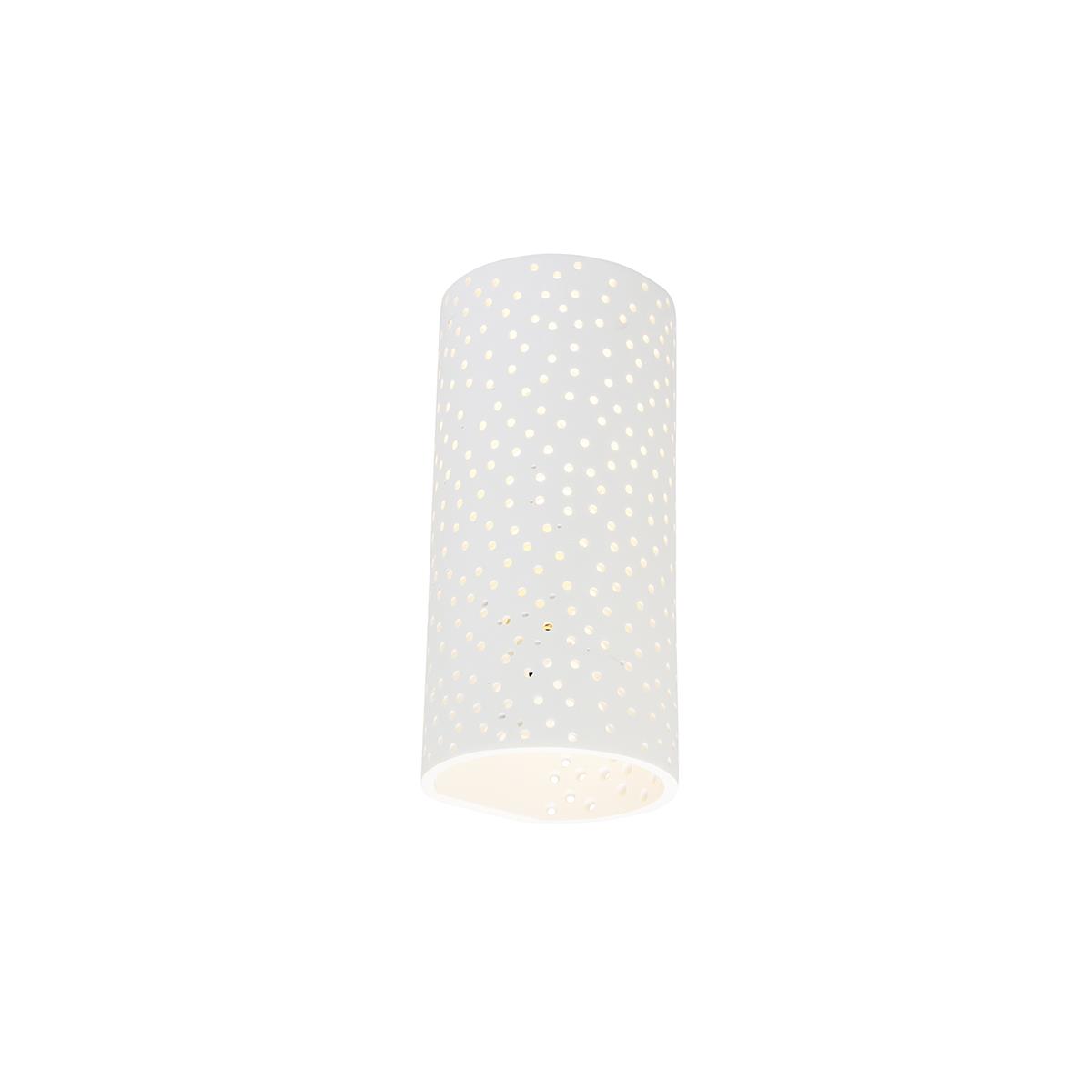 QAZQA Vintage wandlamp wit gips cilindervormig - Mahou
