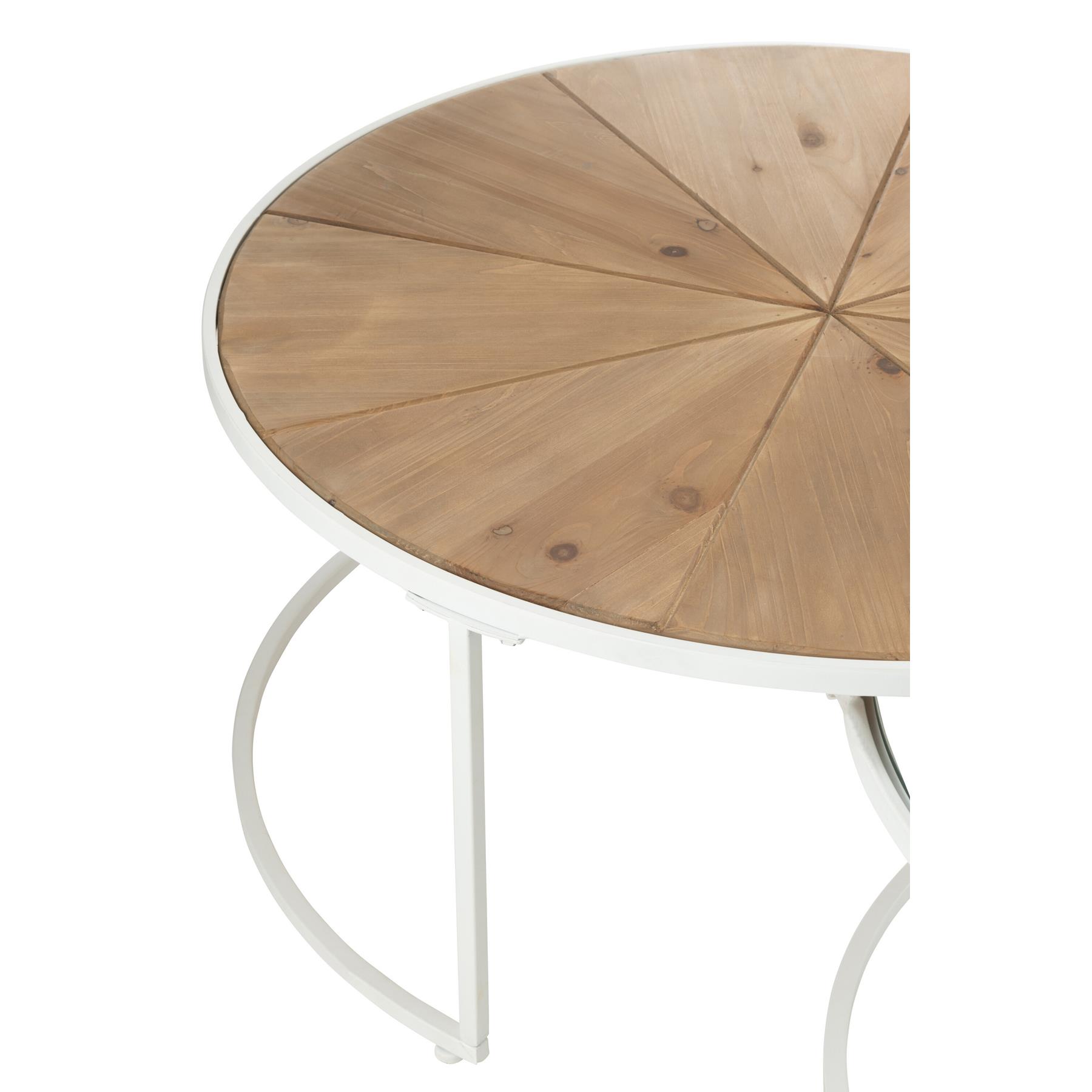 J-Line plateau Rond Klassiek - ijzer - wit - large