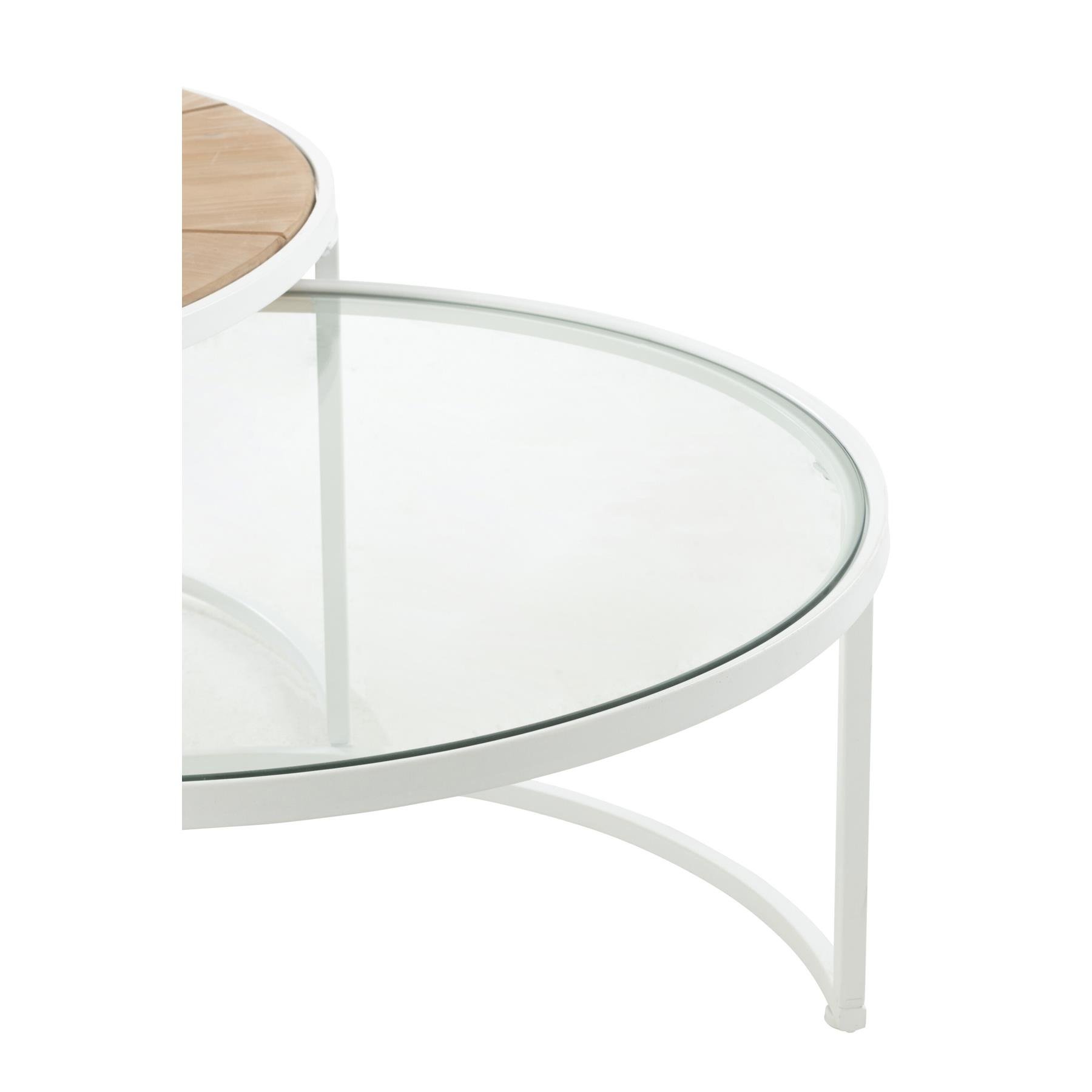 J-Line plateau Rond Klassiek - ijzer - wit - large
