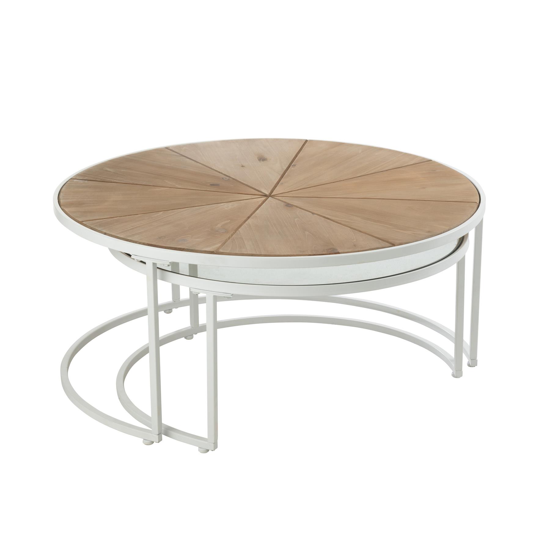 J-Line plateau Rond Klassiek - ijzer - wit - large