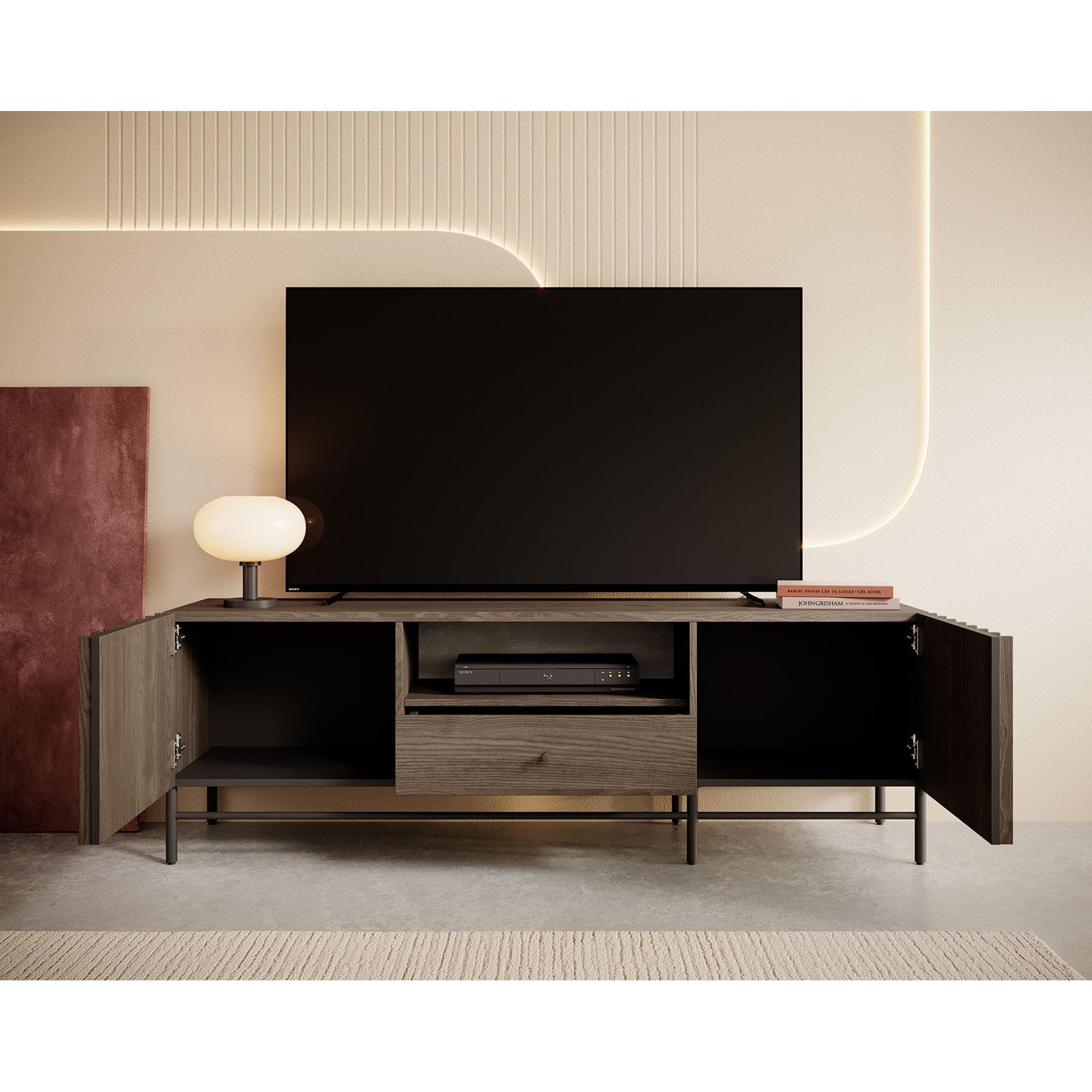 Meubella TV-Meubel Paz - Donker eiken - 165 cm