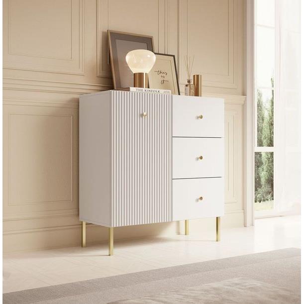 Meubella Dressoir Vermont - Wit - 90 cm