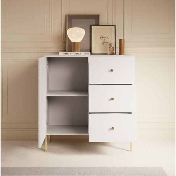 Meubella Dressoir Vermont - Wit - 90 cm