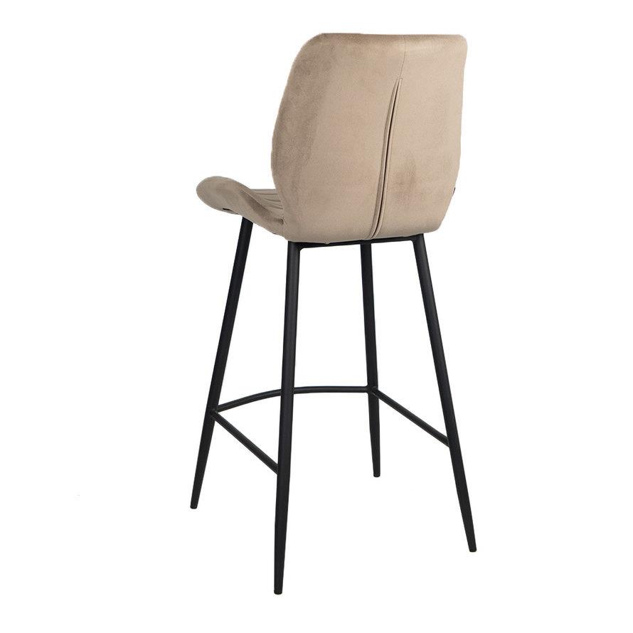 Bronx71 Velvet barkruk Toby taupe 71 cm - Barkrukken set van 2