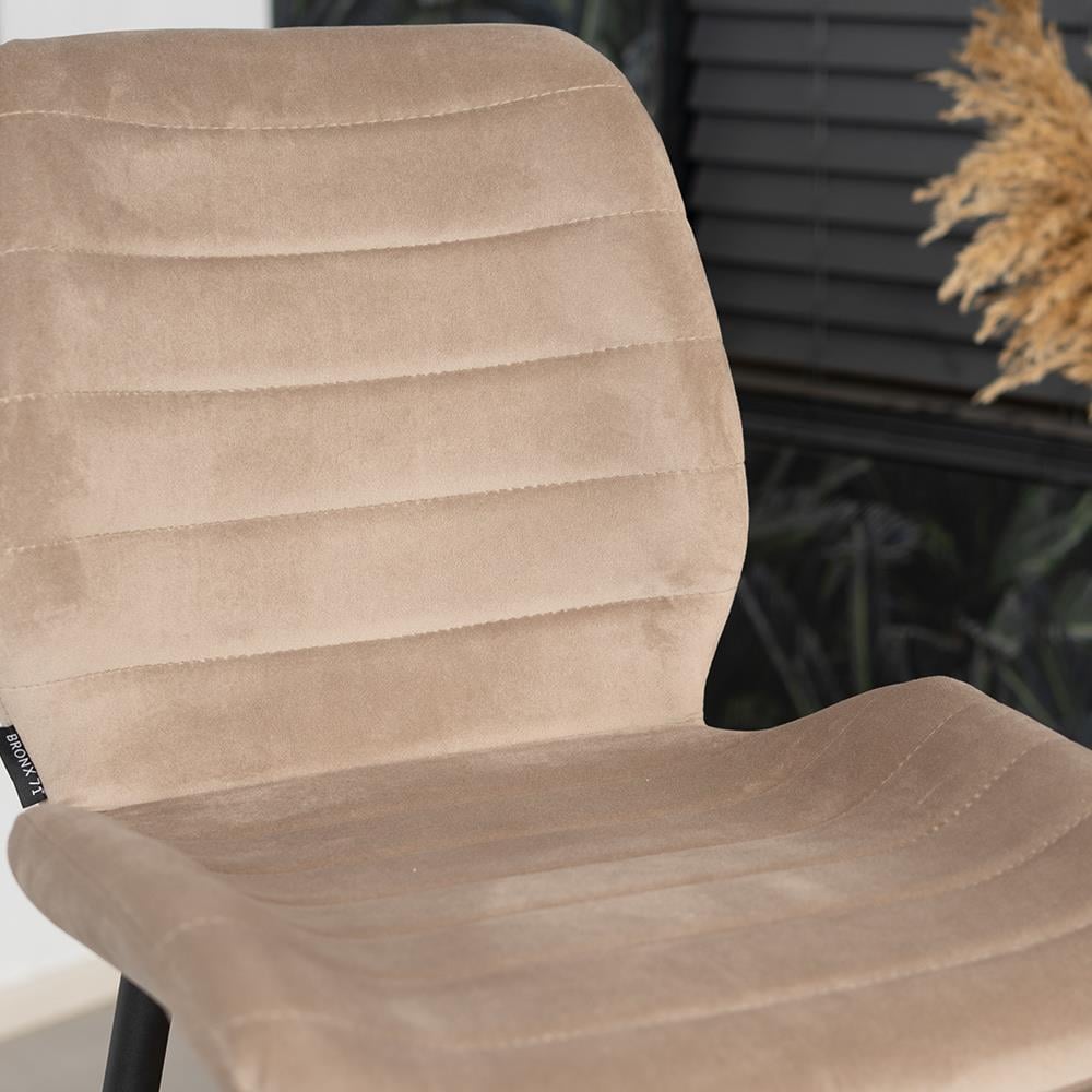 Bronx71 Velvet barkruk Toby taupe 71 cm