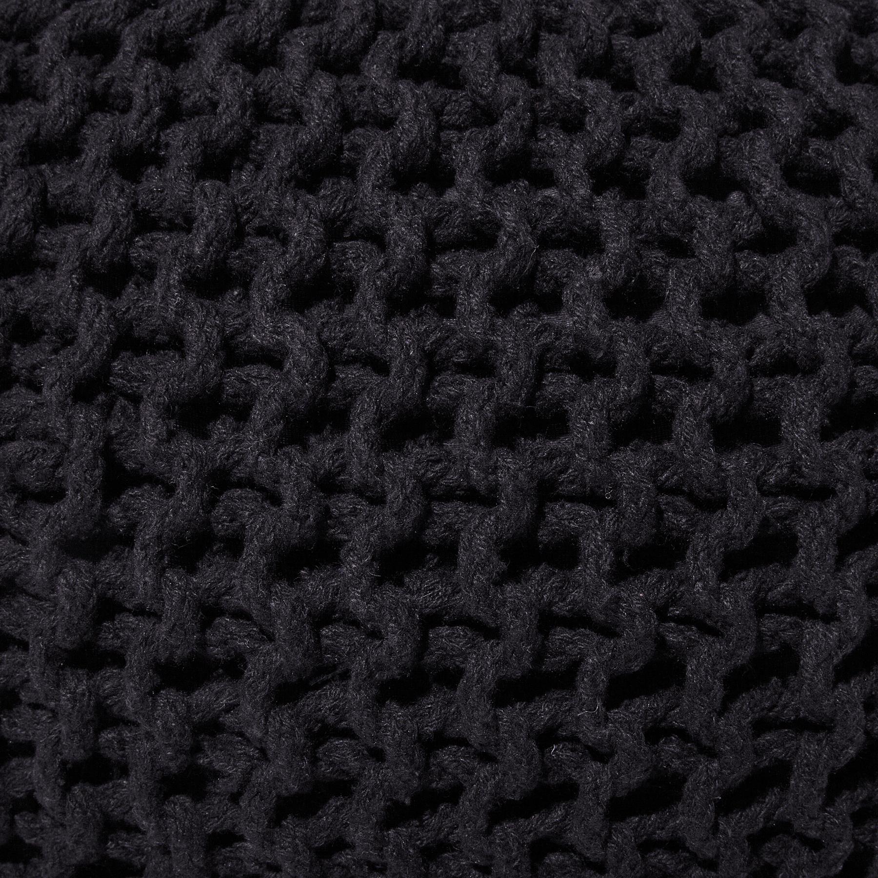 Beliani - CONRAD - Poef - Zwart - 50 cm - Katoen