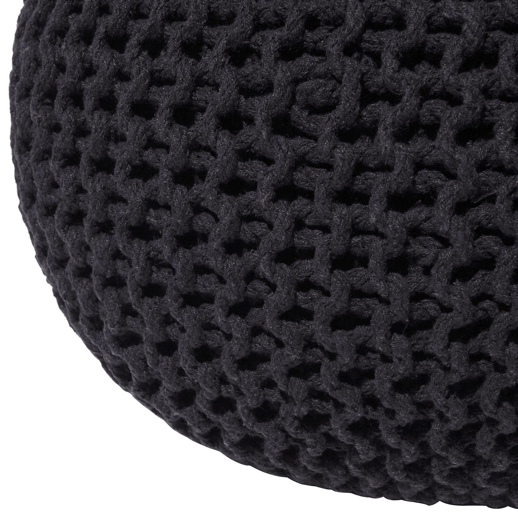 Beliani - CONRAD - Poef - Zwart - 50 cm - Katoen