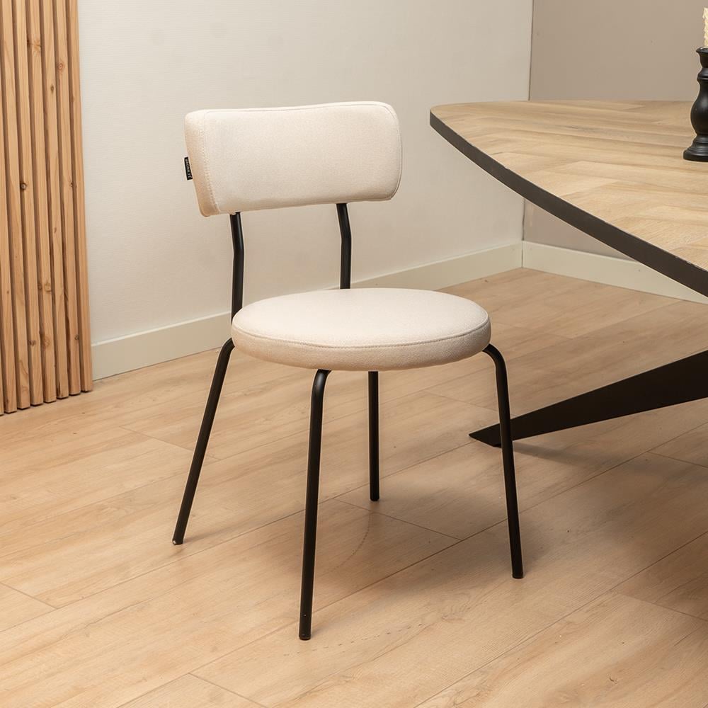 Bronx71 Scandinavische eetkamerstoel Lyon off white gerecyclede stof