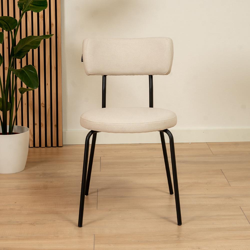 Bronx71 Scandinavische eetkamerstoel Lyon off white gerecyclede stof