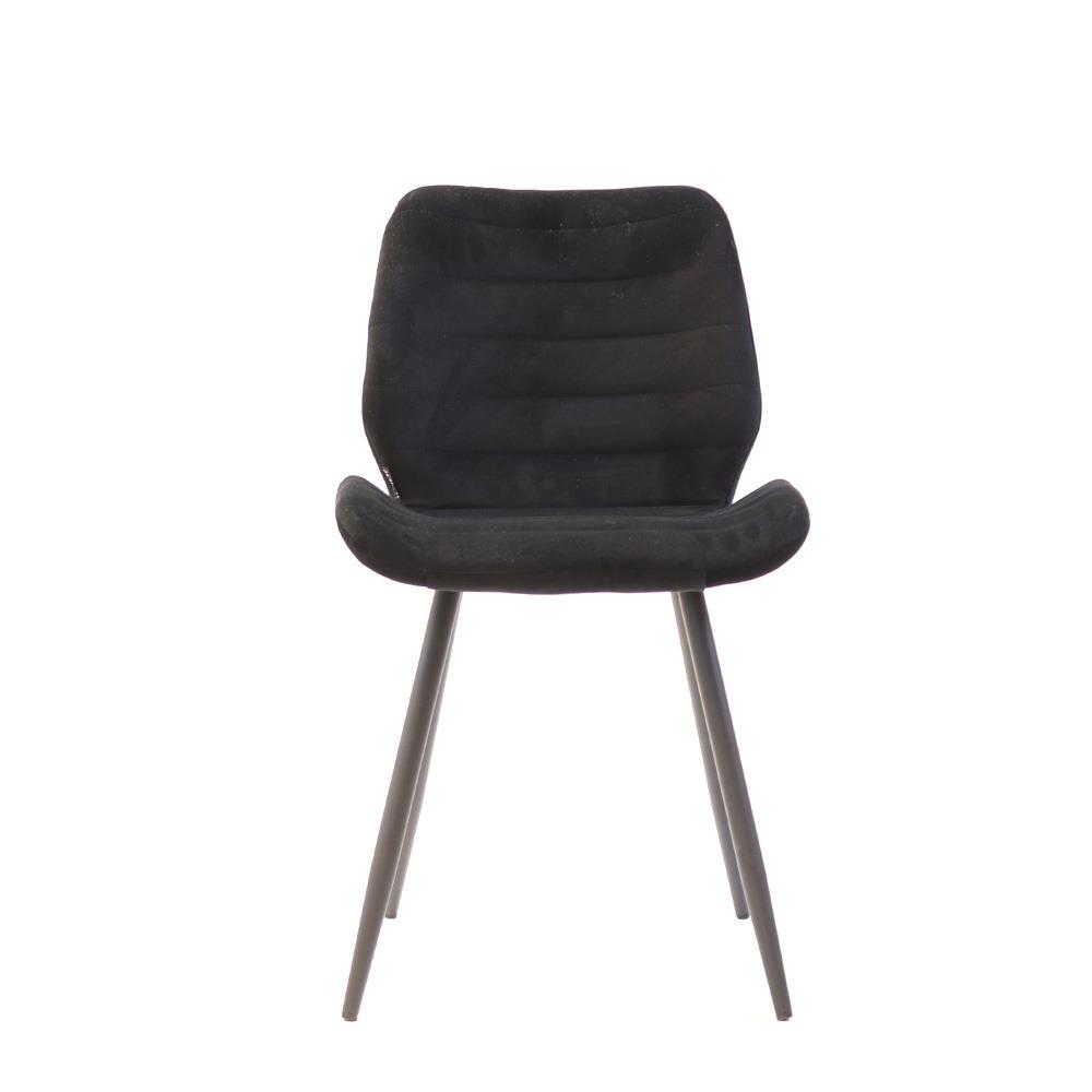 Bronx71 Velvet eetkamerstoel Toby zwart - Eetkamerstoelen set van 4