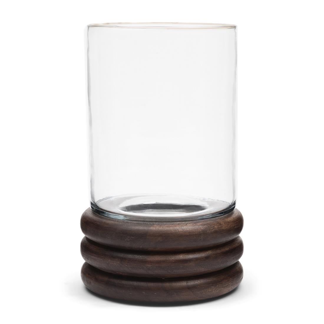 Riviera Maison Windlicht groot Naturel - Bangli - Mangohout, Glas