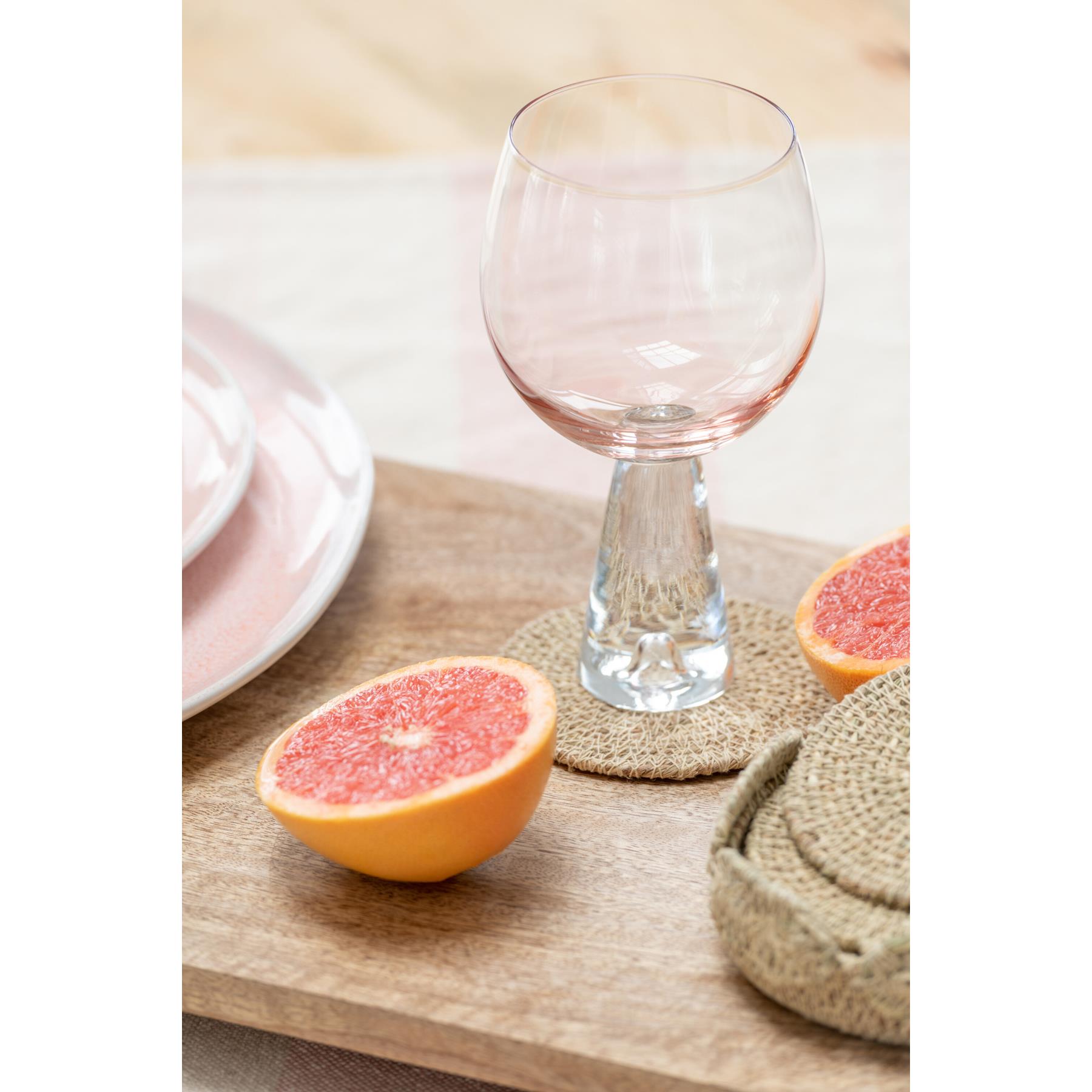 J-Line wijnglas Daen - glas - oranje - 4 stuks
