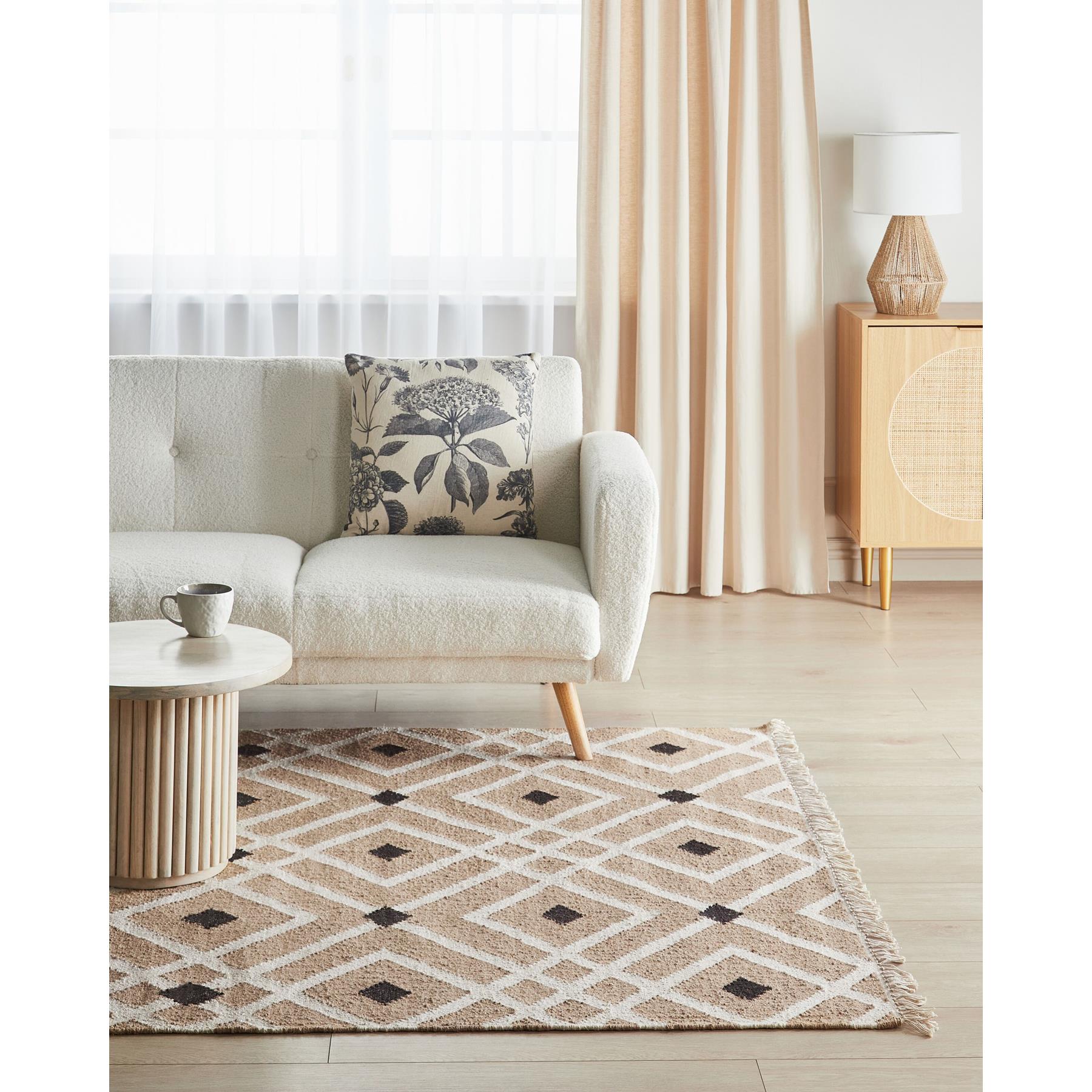 Beliani - ESENCIK - Laagpolig vloerkleed - Beige - 160 x 230 cm - Jute