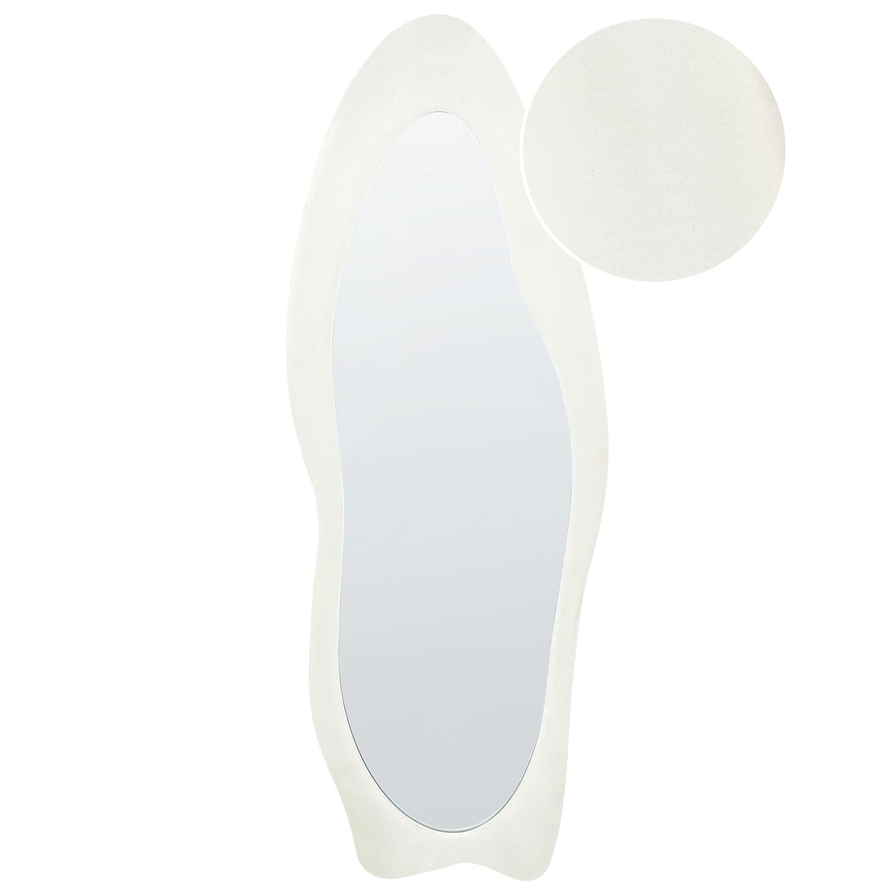 Beliani - REIGNY - Wandspiegel - Wit - Fluweel