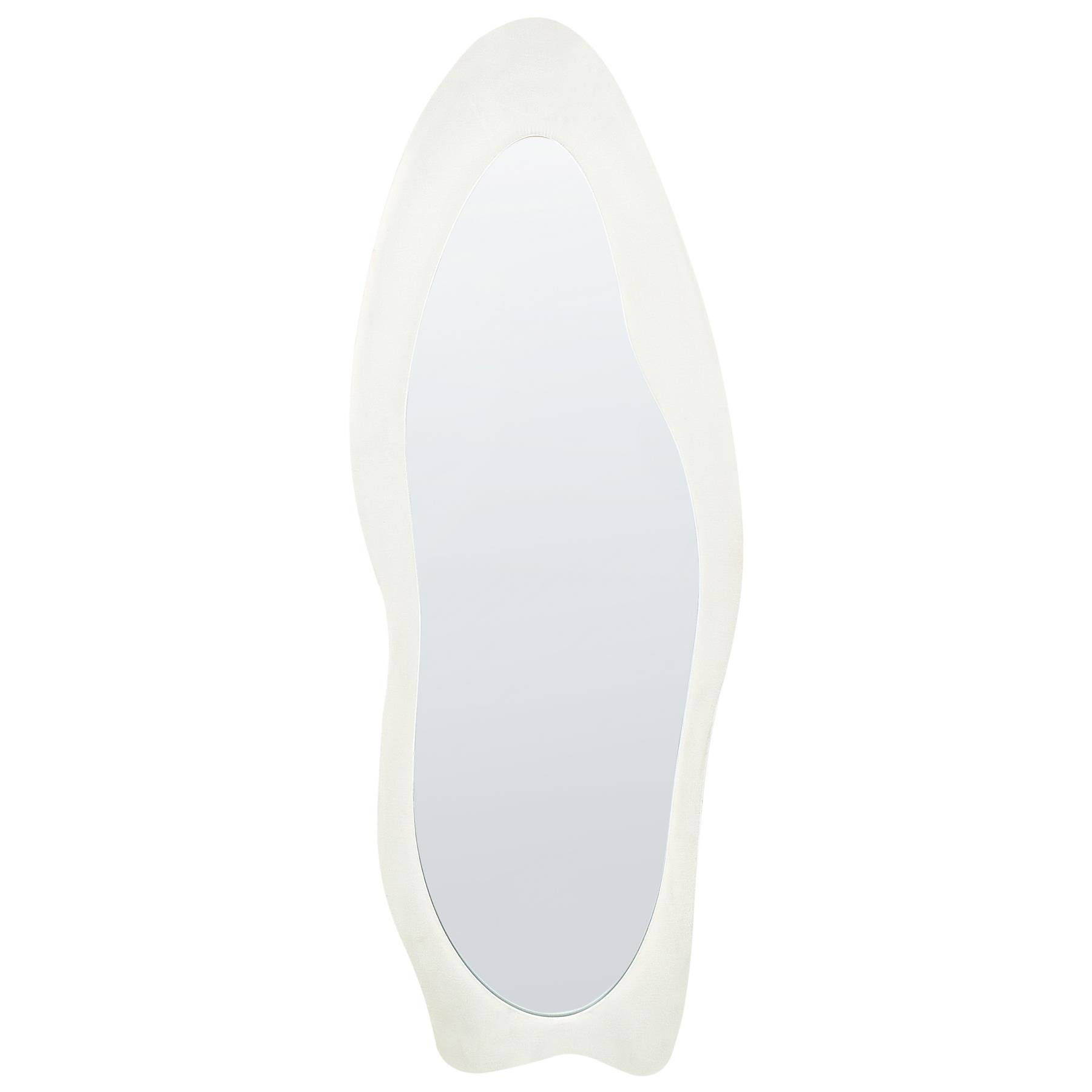 Beliani - REIGNY - Wandspiegel - Wit - Fluweel