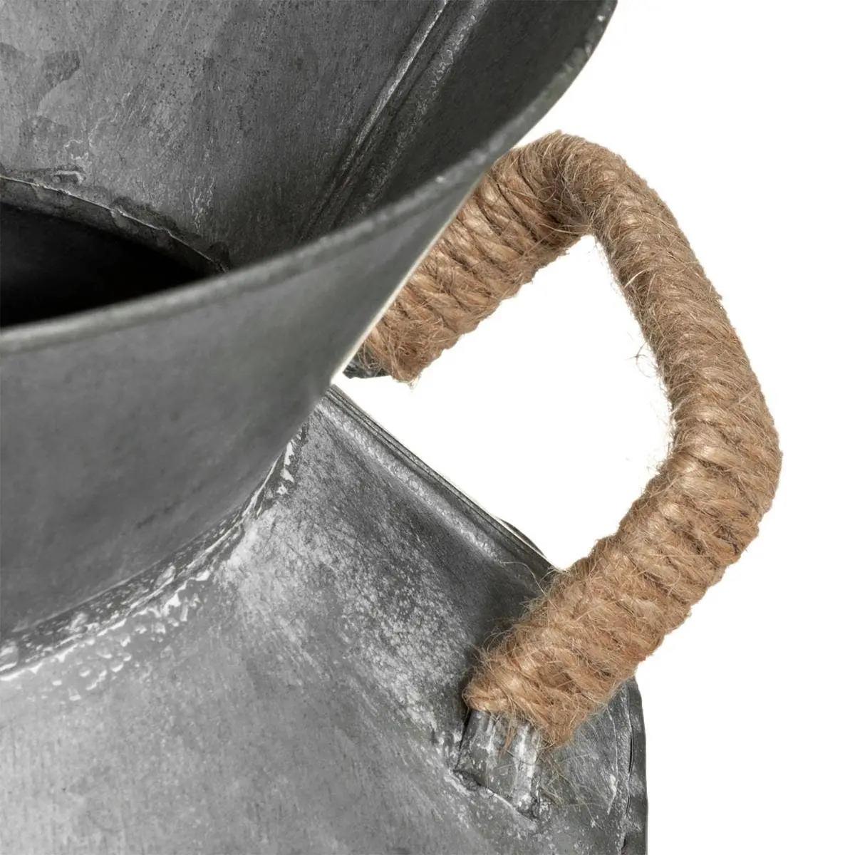 Atmosphera Melkbus vorm vaas|container - Zink - zilvergrijs - 37 cm