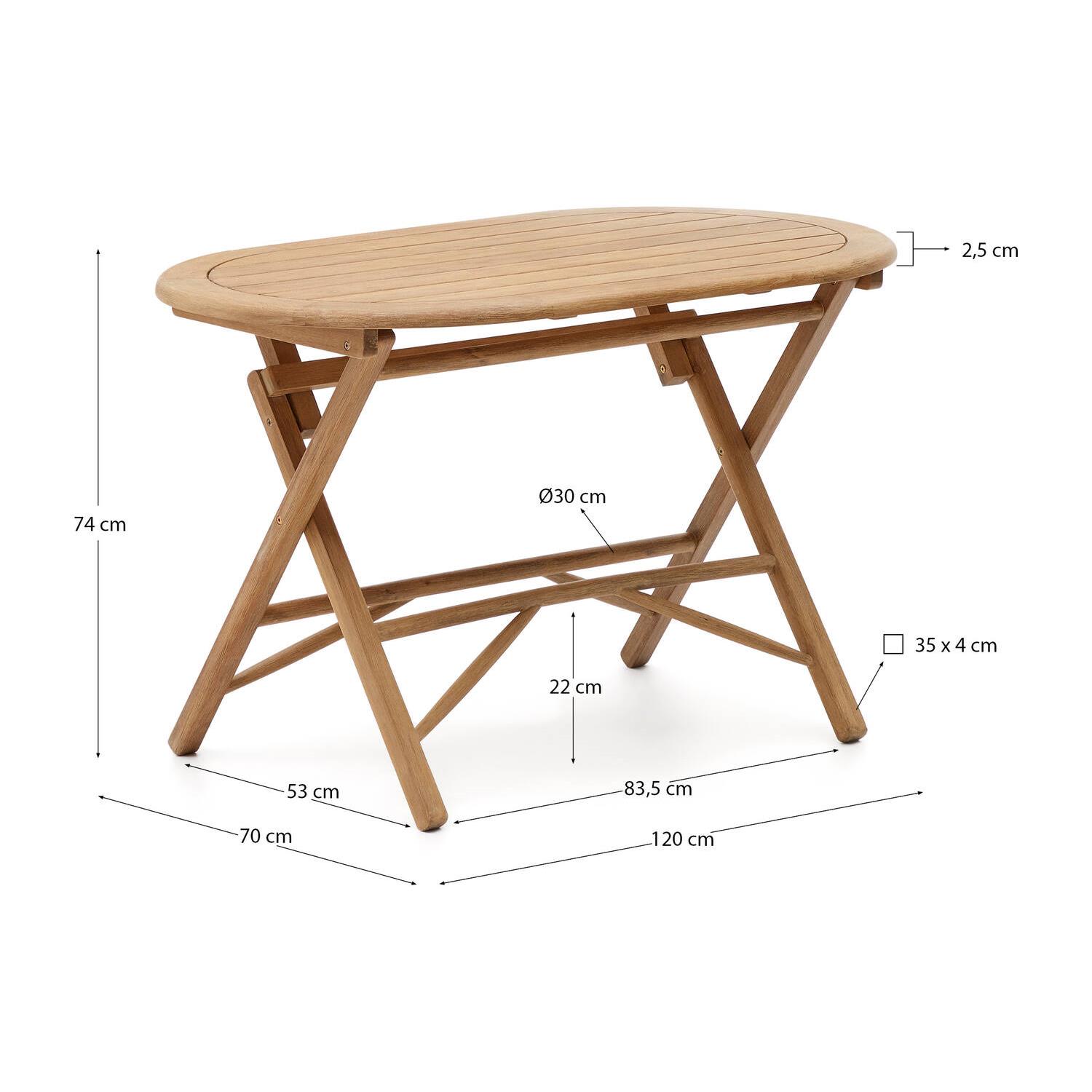 Tuintafel Dandara, Tuintafel inklapbaar 120 x 70 cm