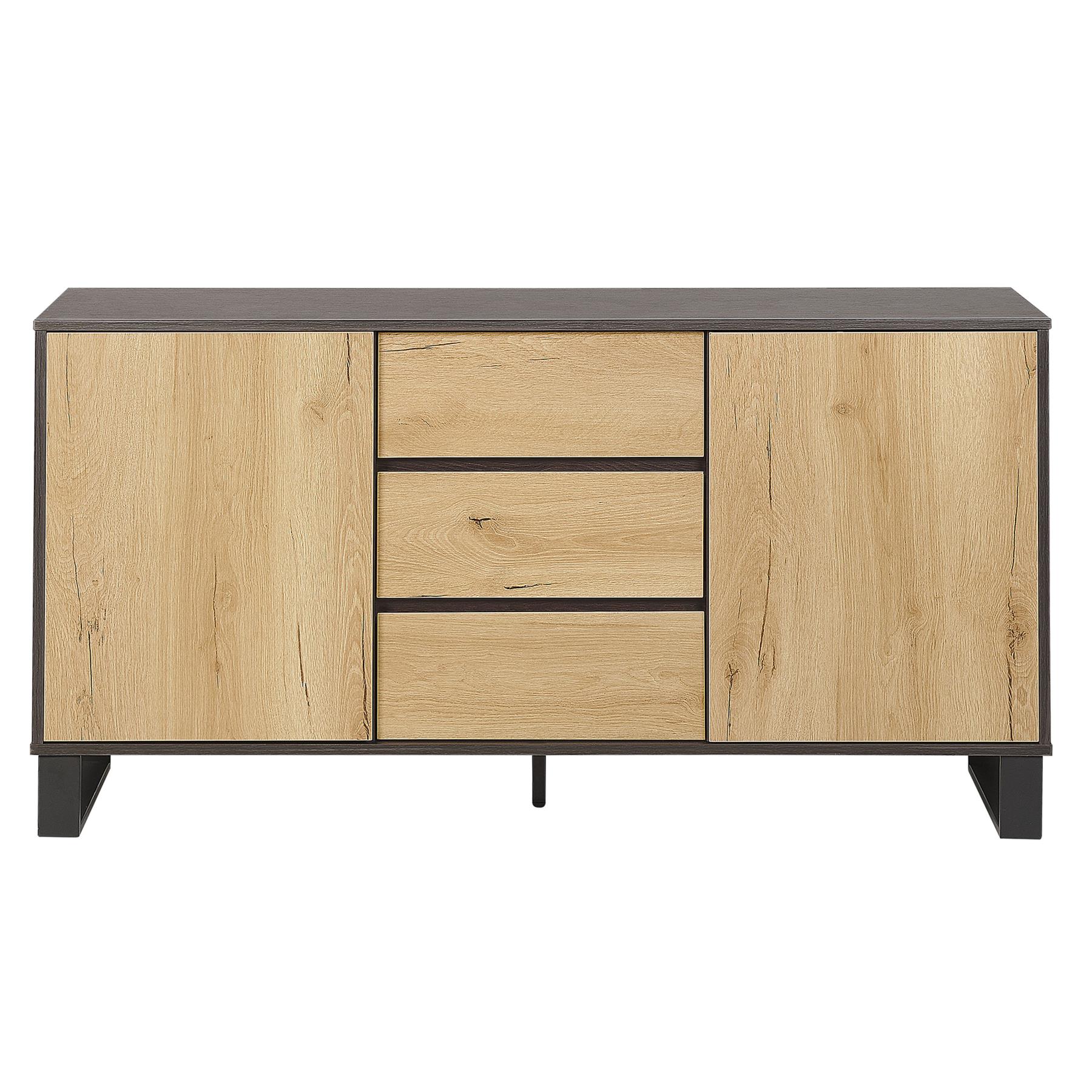 Beliani - ELDA - Sideboard - Lichte houtkleur|Donkerbruin - MDF