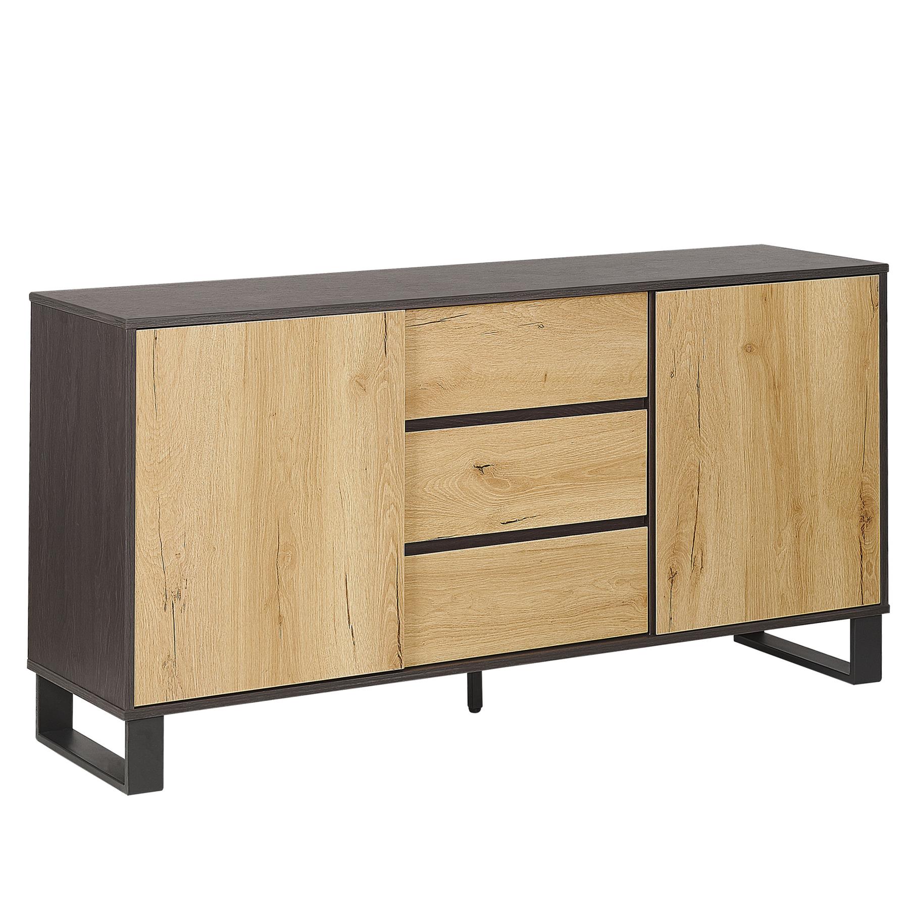 Beliani - ELDA - Sideboard - Lichte houtkleur|Donkerbruin - MDF