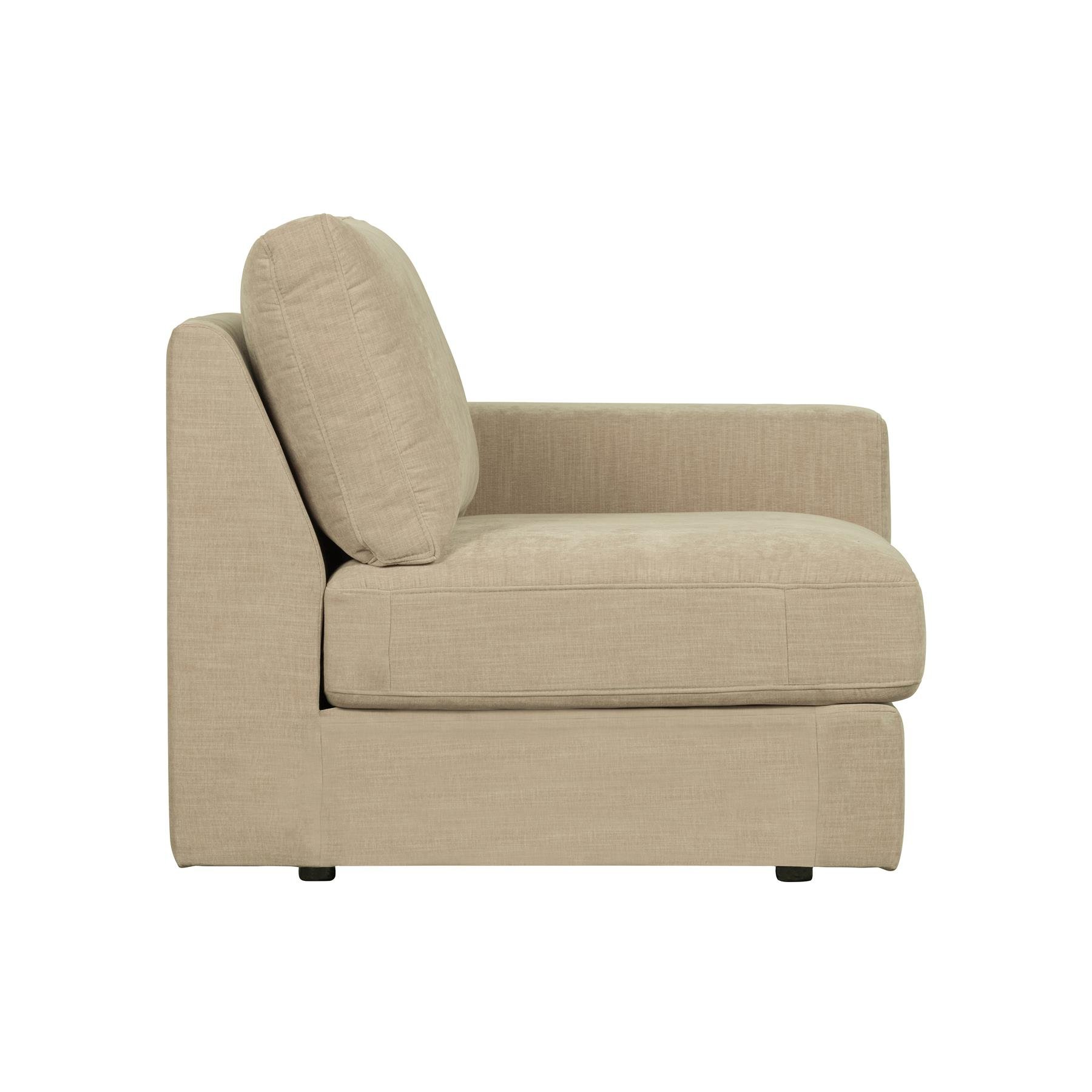 vtwonen Family 1-Zits Bank Element Met Arm Rechts - Polyester - Zand
