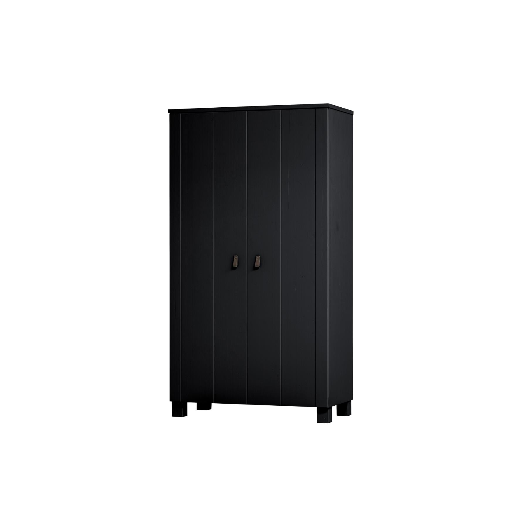 WOOOD Ties Kast - Grenen - Zwart - 202x111x55