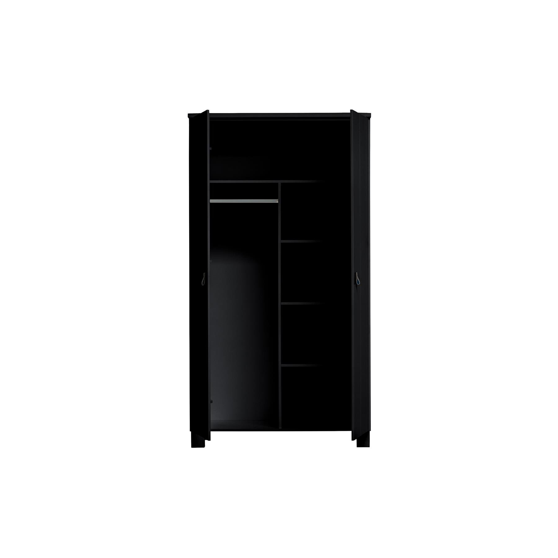 WOOOD Ties Kast - Grenen - Zwart - 202x111x55