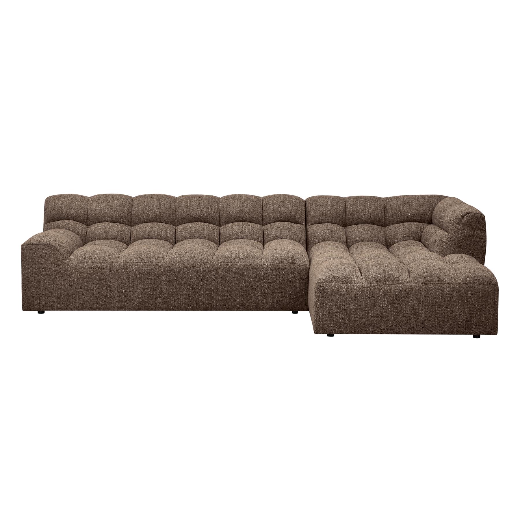 WOOOD Allure Chaise Longue Bank Rechts - Polyester - Bruin -79x324x165