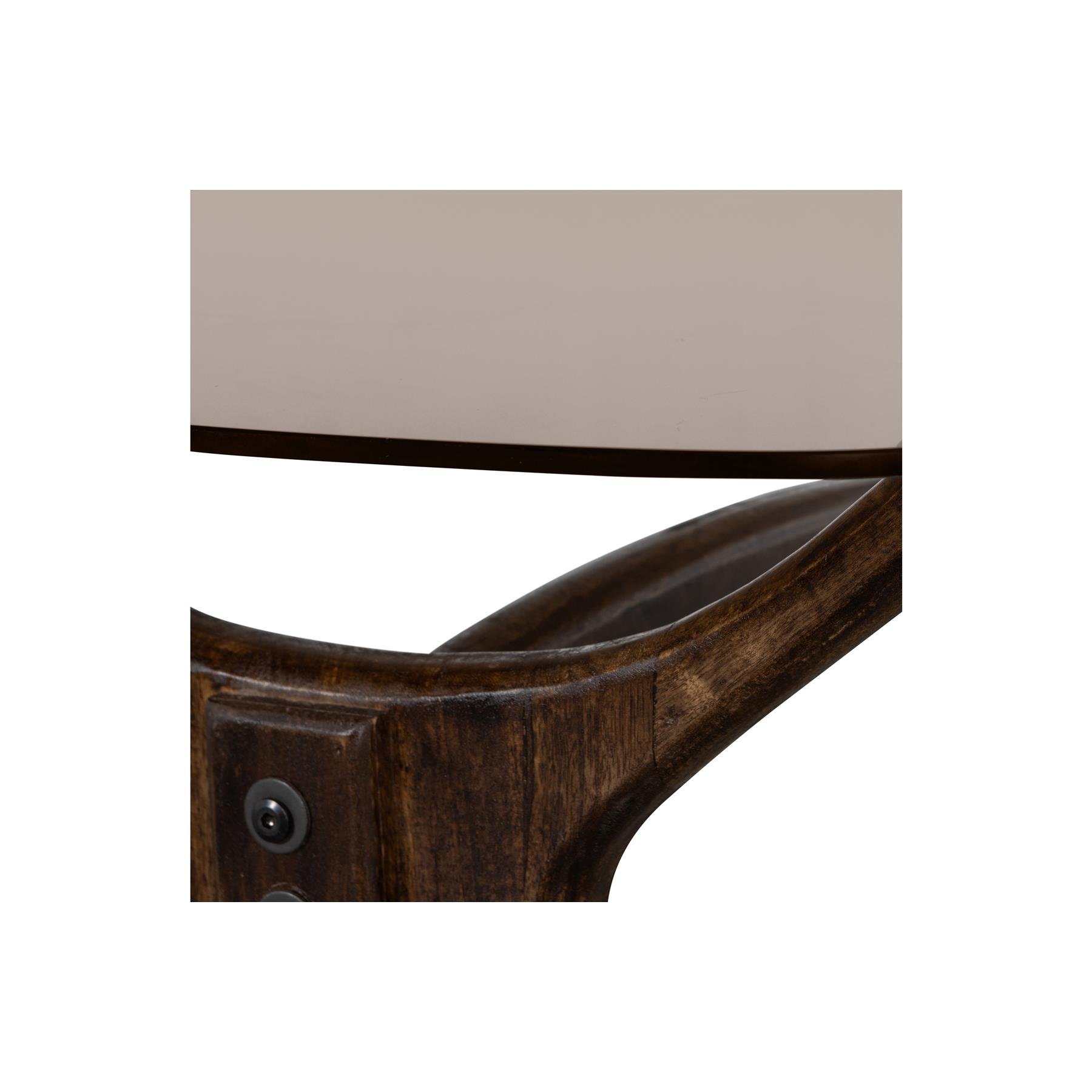 BePureHome Flash Salontafel - Glas|Hout - Walnoot - 42x110x60
