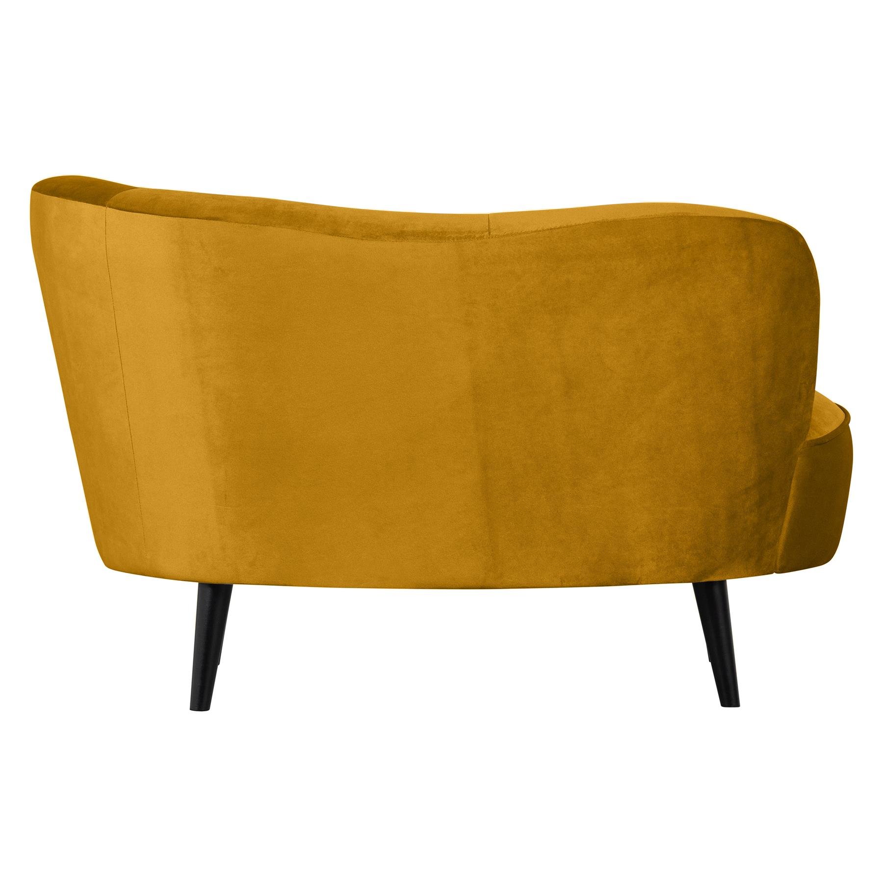 WOOOD Sara Loungefauteuil Rechts - Velvet - Oker - 71x112x81