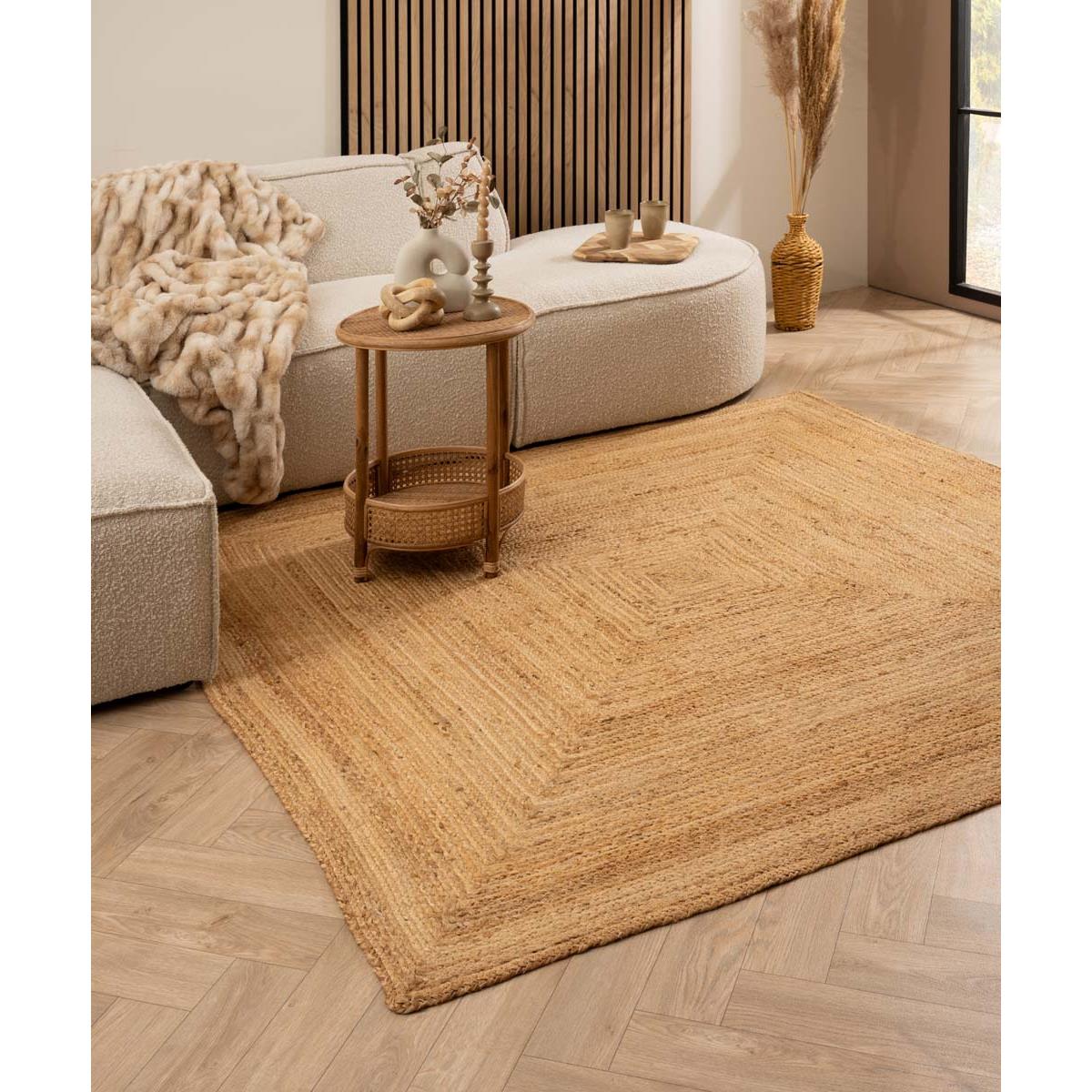 Boho&me Jute vloerkleed vierkant - Boho & me - naturel - 100x100 cm