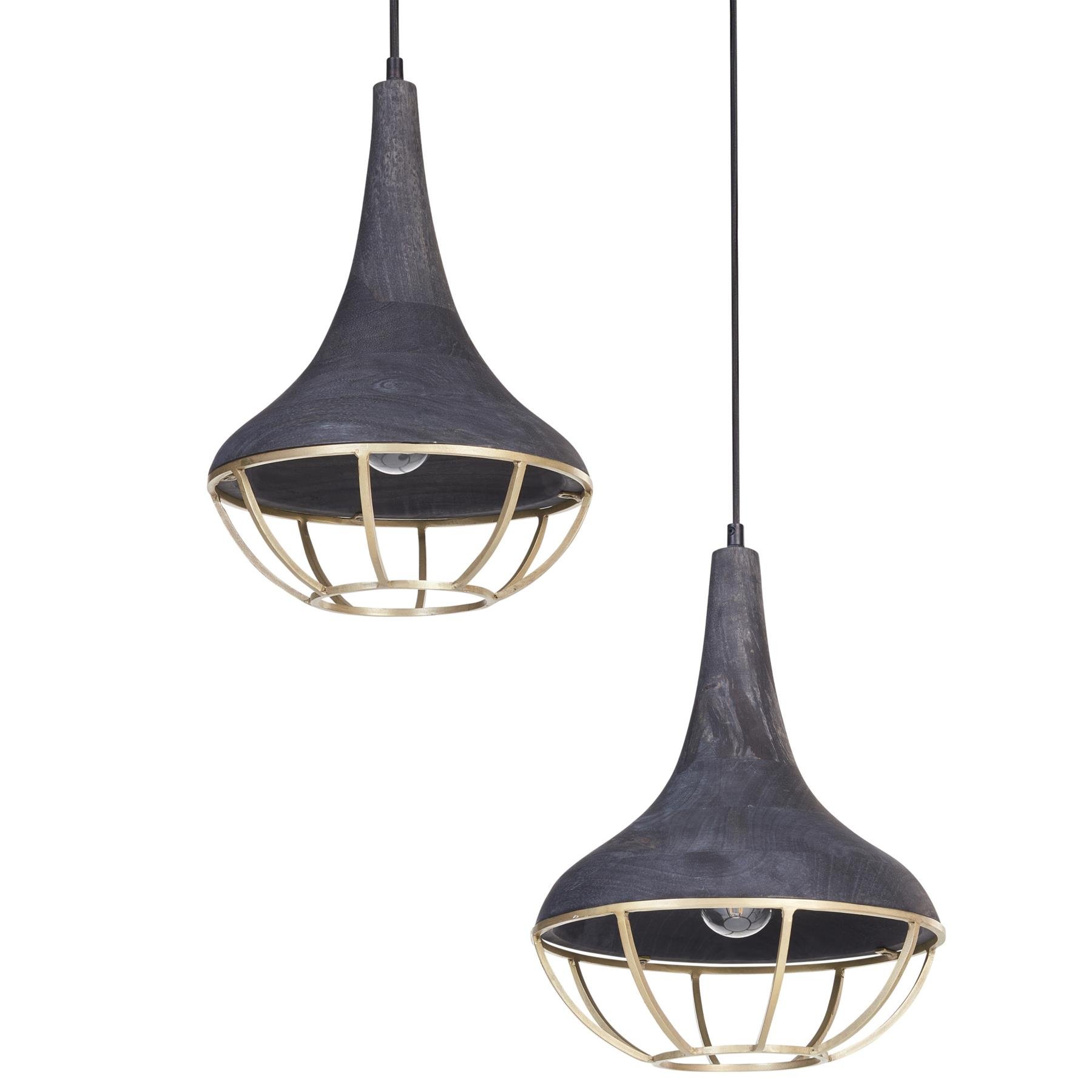Beliani - BAGMATI - Hanglamp - Zwart|Koper - Mangohout