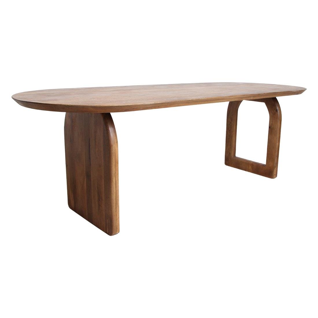 Raw Materials Bullnose eettafel mix onderstel bruin 180 cm