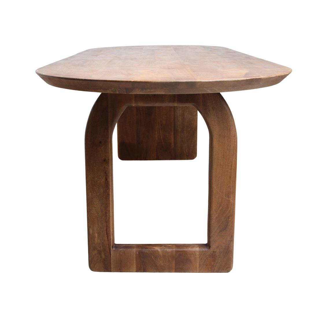 Raw Materials Bullnose eettafel mix onderstel bruin 180 cm