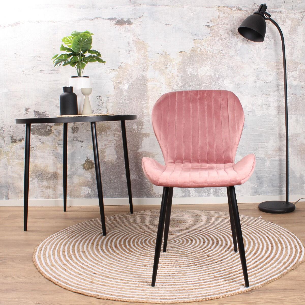 DS4U - Giulia eetkamerstoel velvet roze
