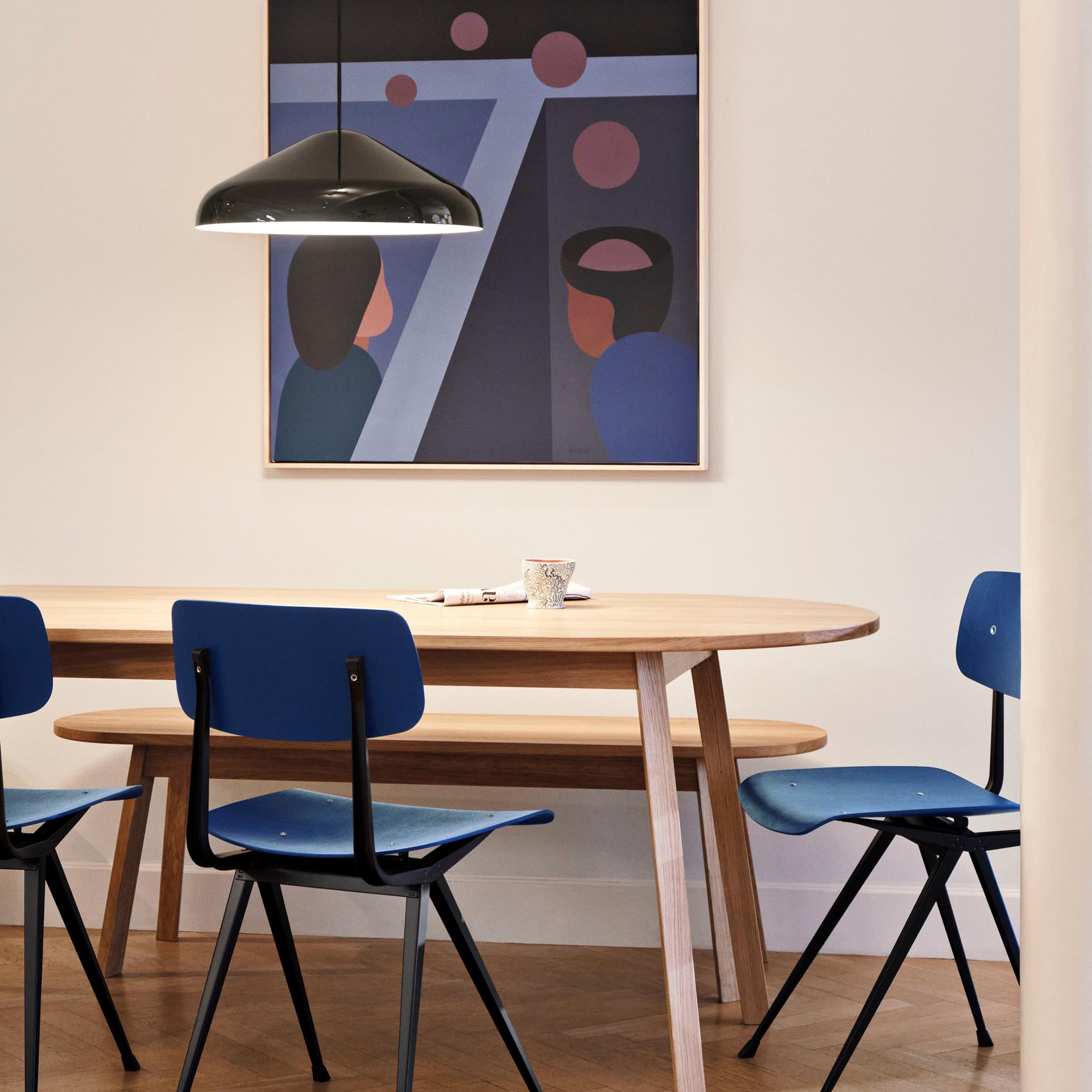 HAY Result Eetkamerstoel - Black - Dark Blue 