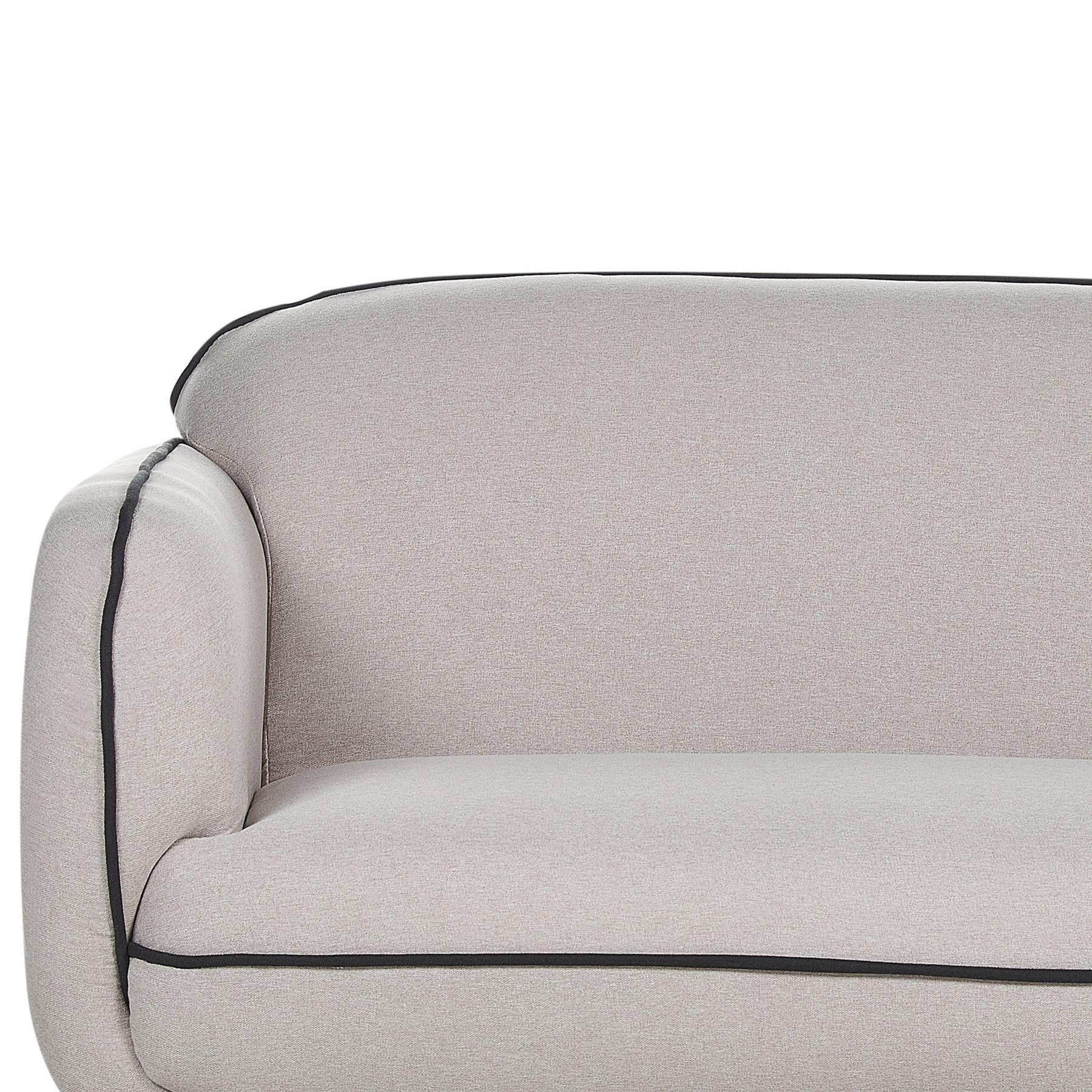 Beliani-TONSBERG-Driezitsbank met ottomaan-Lichtgrijs-Polyester