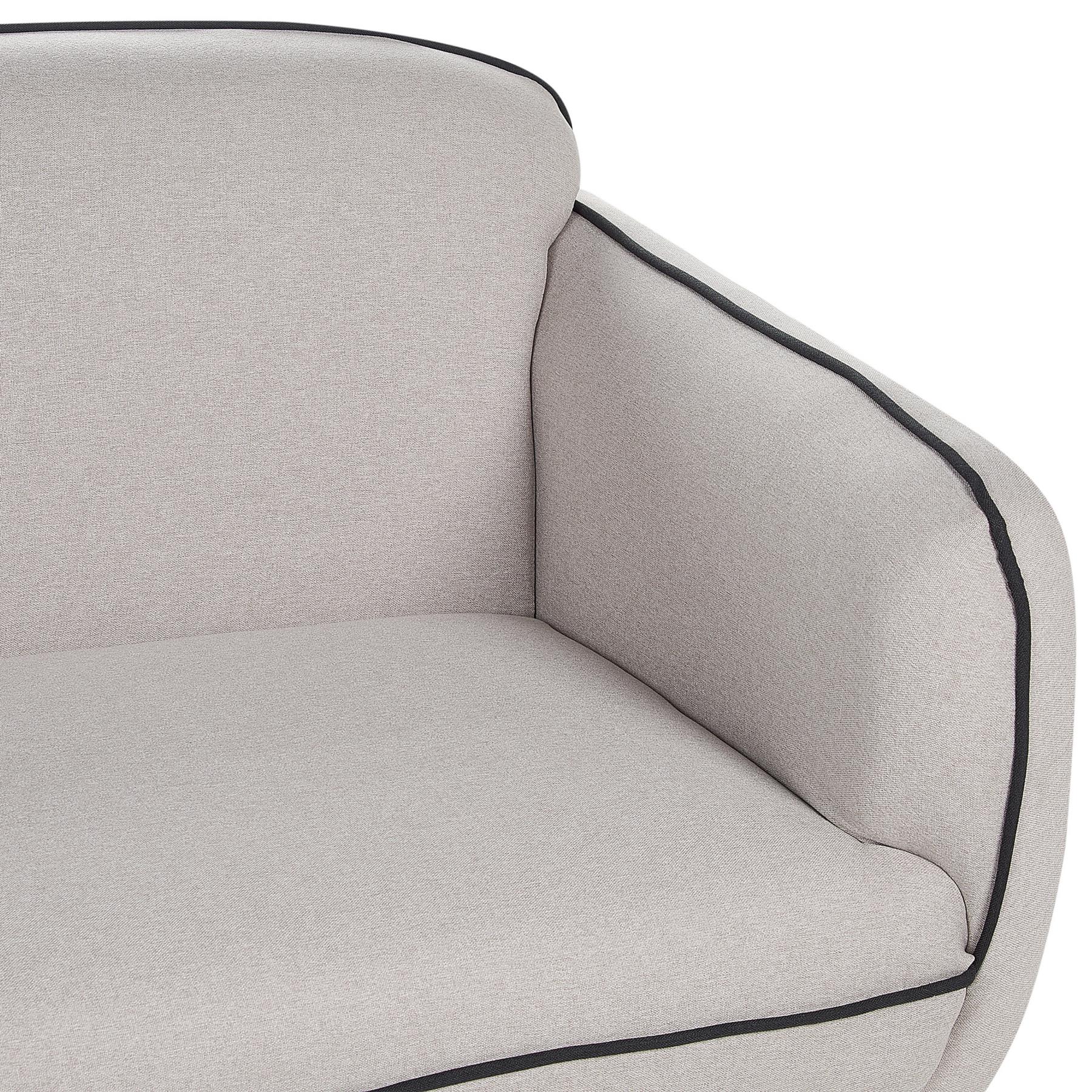 Beliani-TONSBERG-Driezitsbank met ottomaan-Lichtgrijs-Polyester