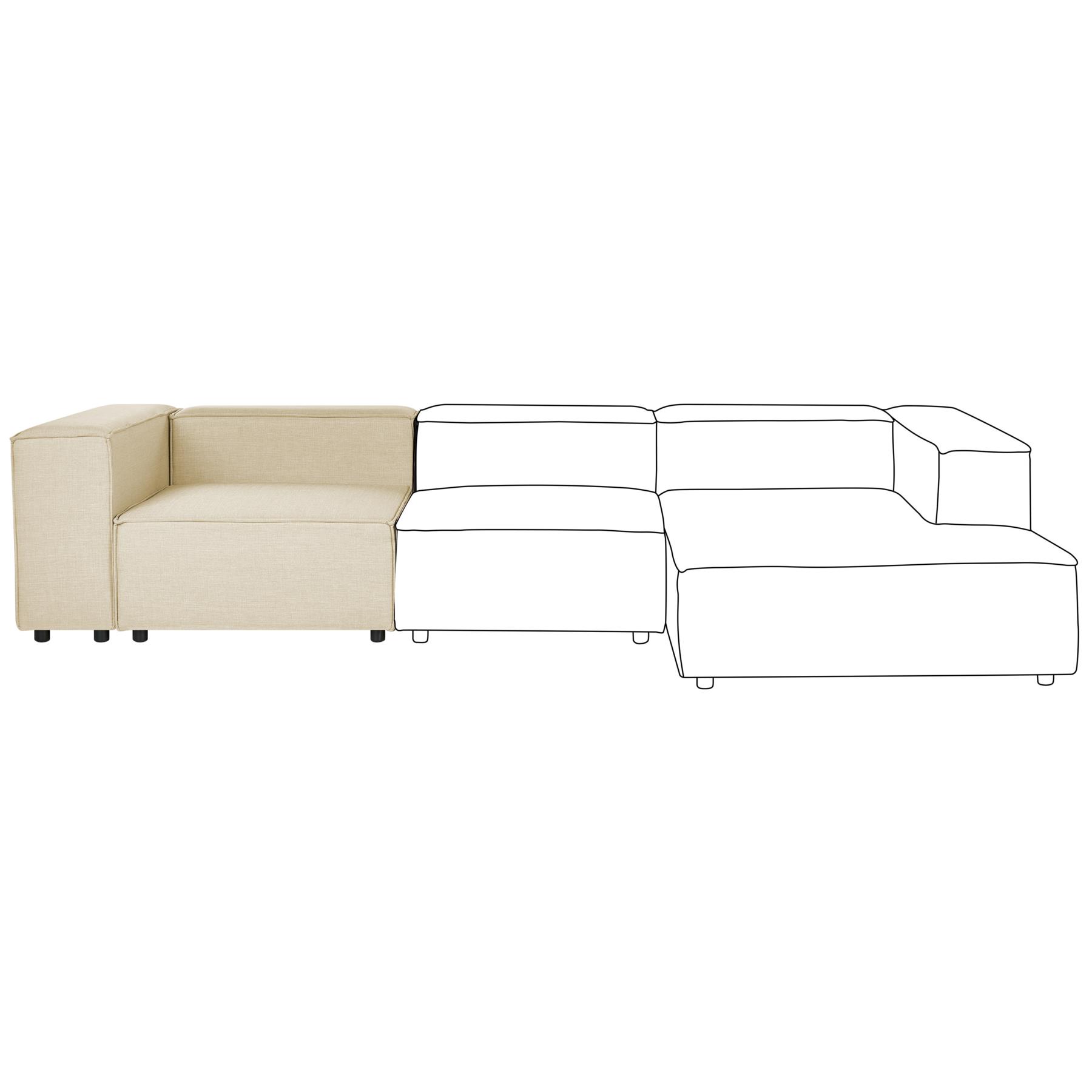 Beliani - APRICA - Hoekstuk - Beige - Linnen