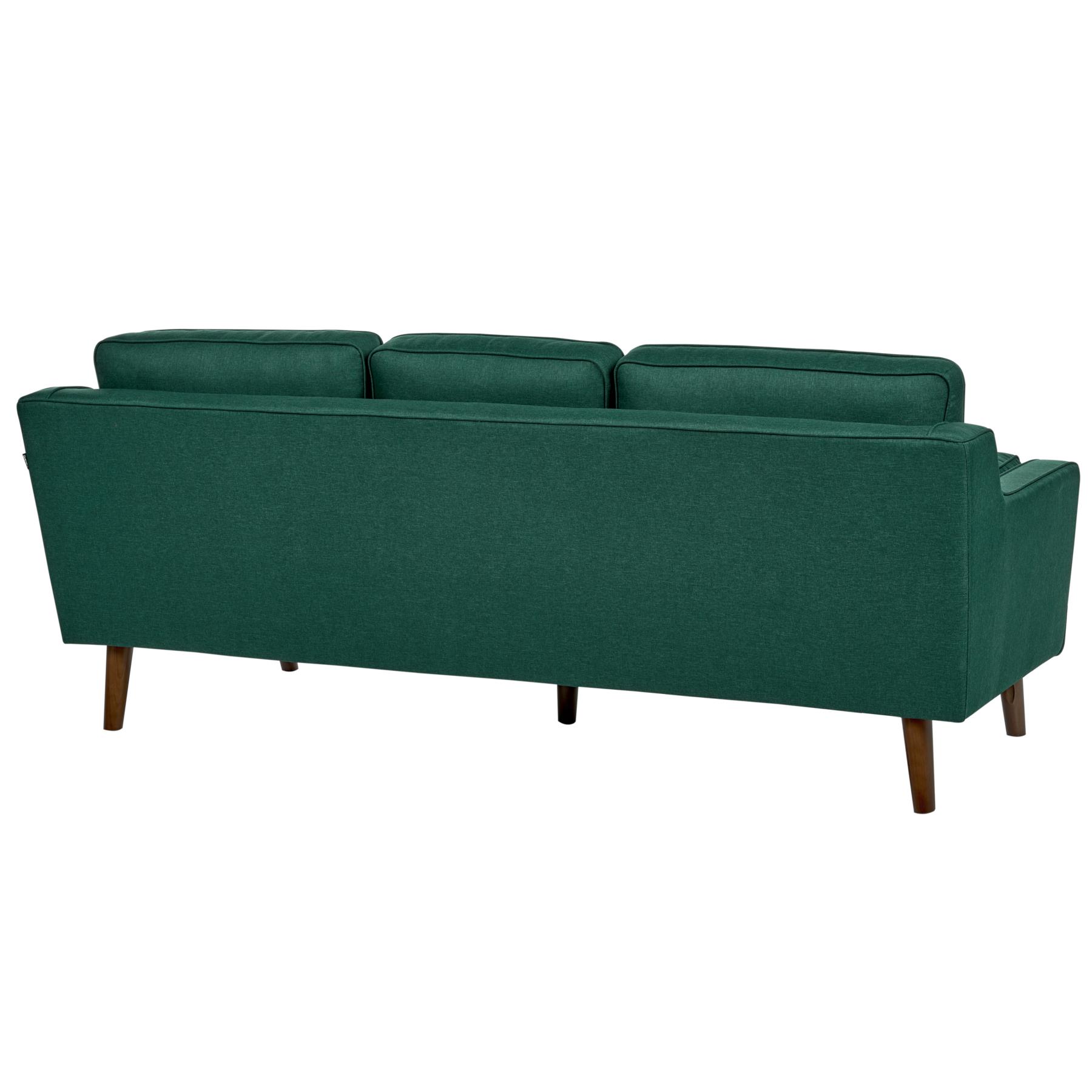Beliani - LOKKA - Driezitsbank - Donkergroen - Polyester