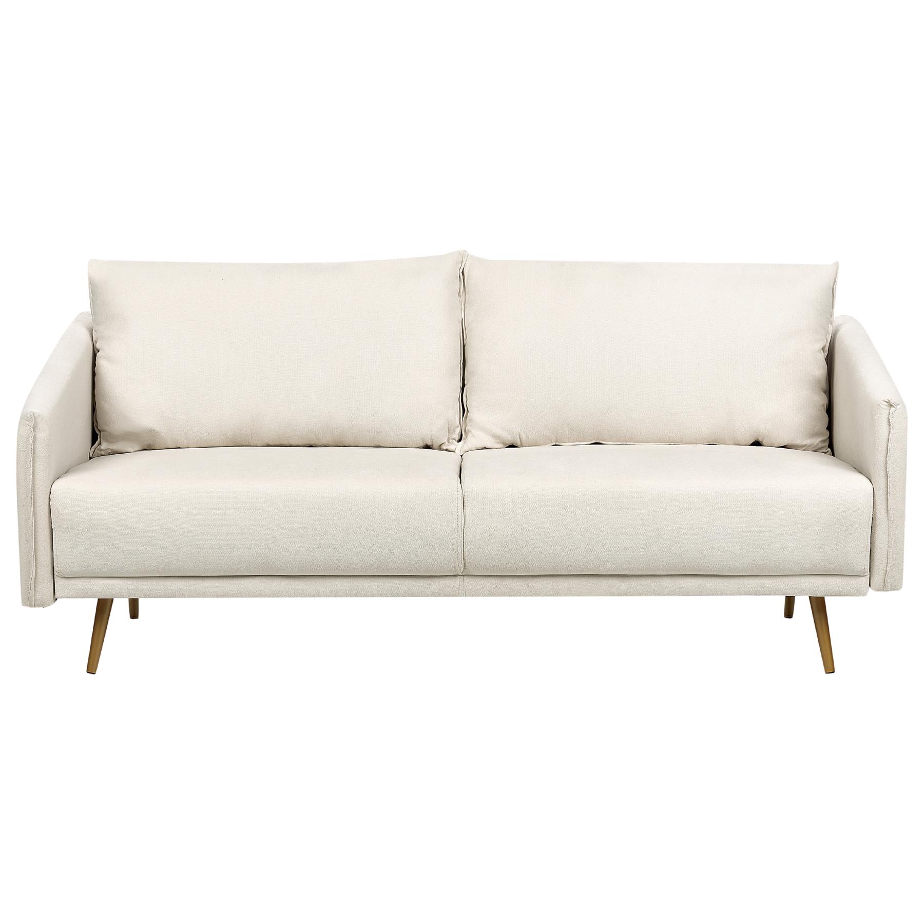 Beliani - MAURA - Driezitsbank - Beige - Polyester