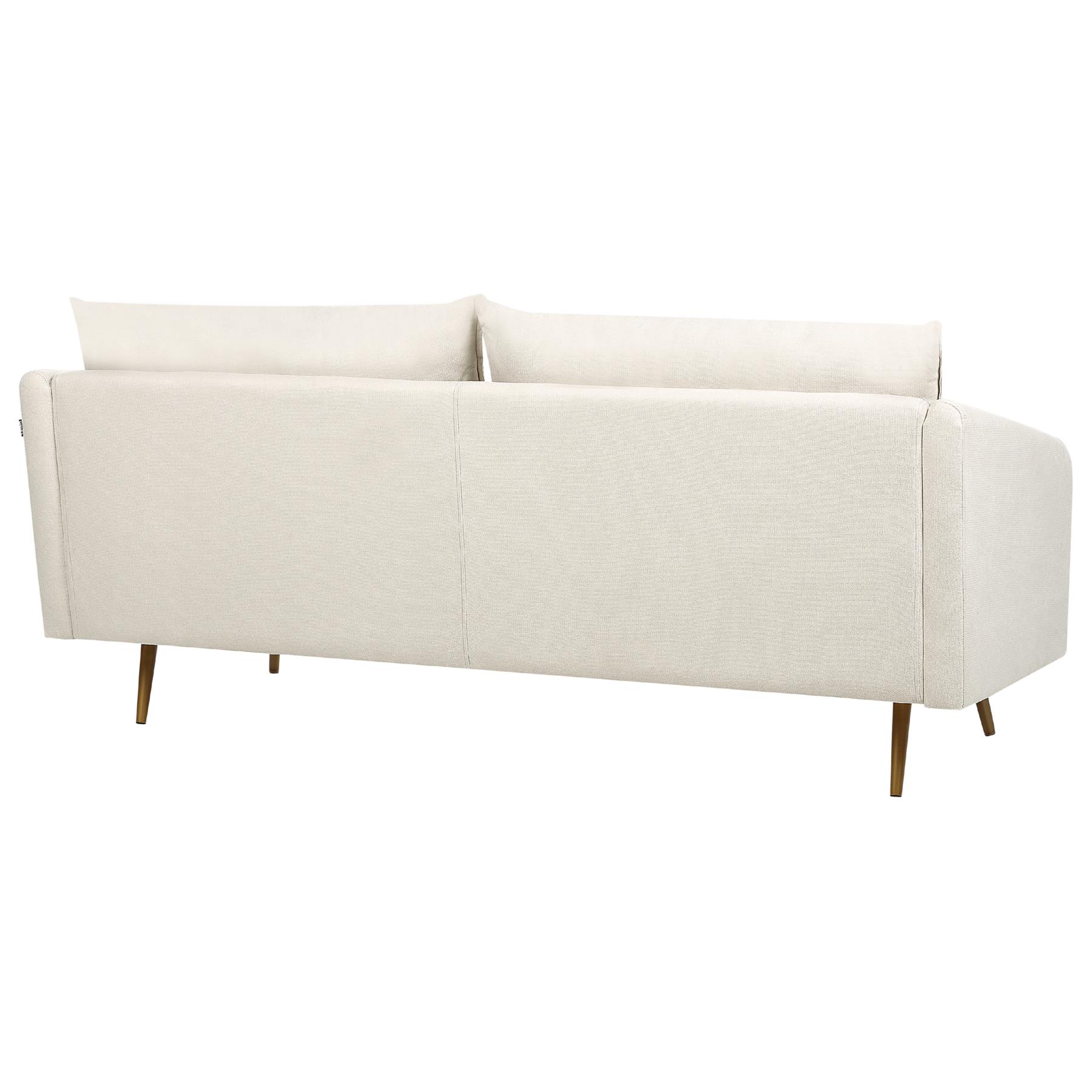 Beliani - MAURA - Driezitsbank - Beige - Polyester
