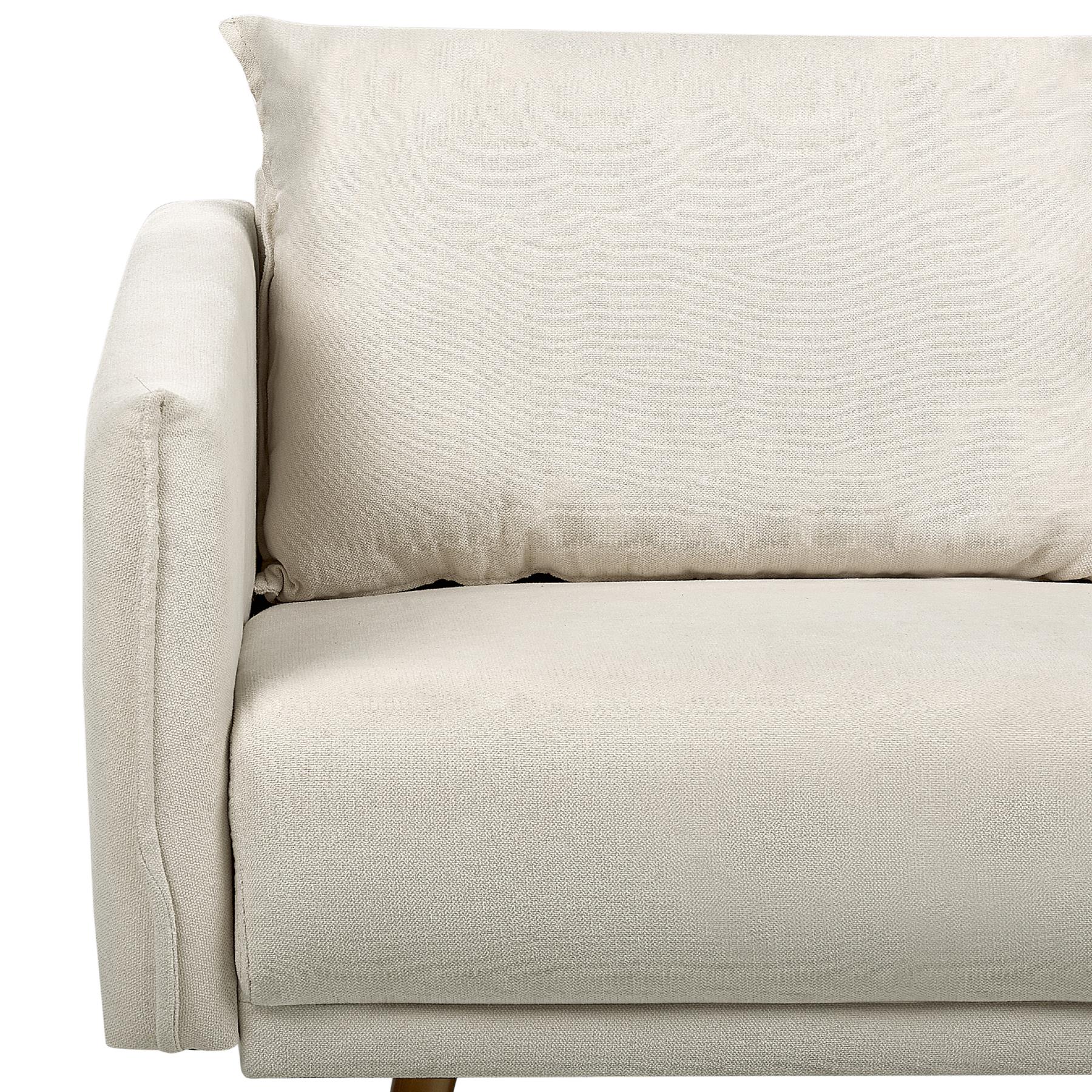 Beliani - MAURA - Driezitsbank - Beige - Polyester